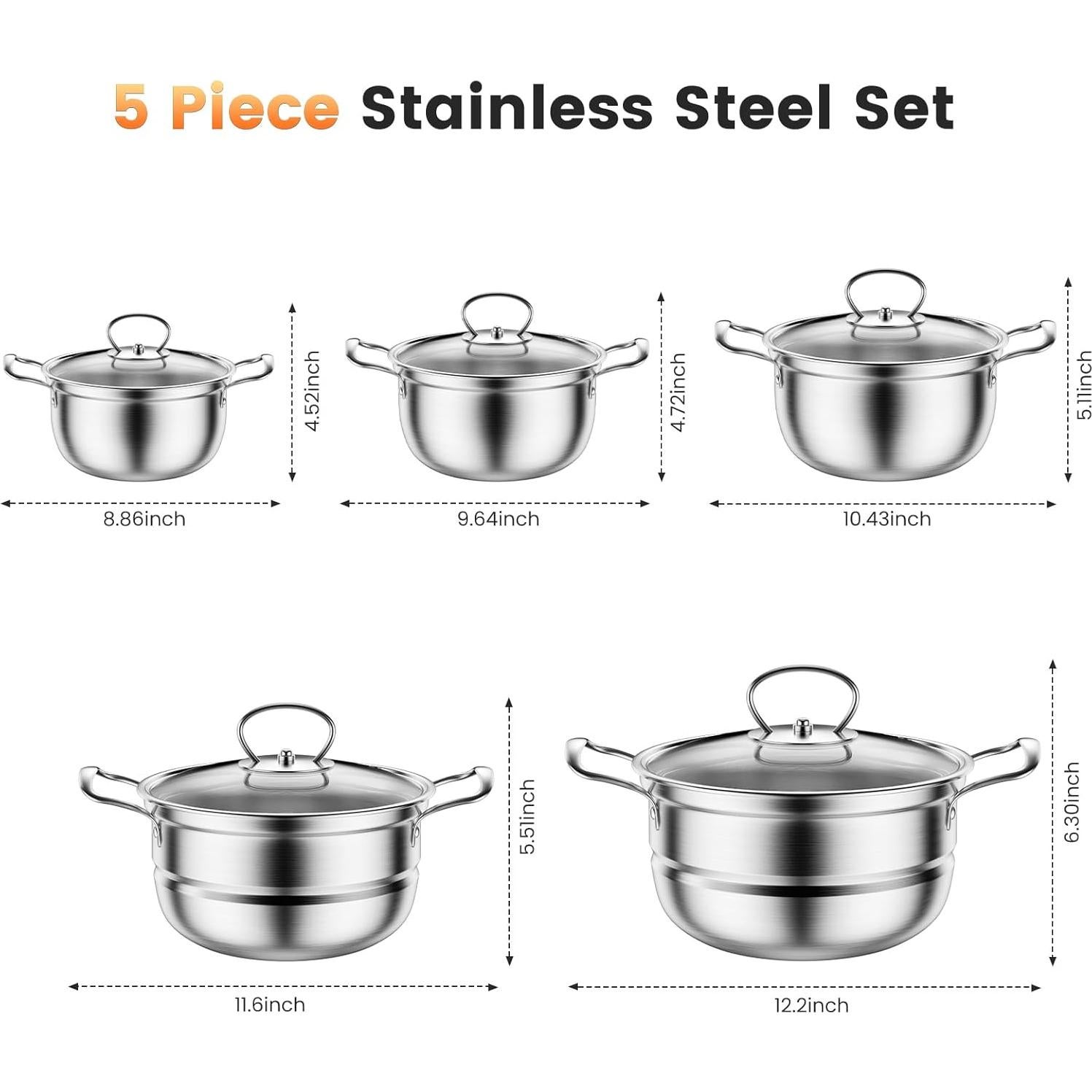 Juego de Utensilios de Cocina Mihoho 12 Piezas Acero Inoxidable