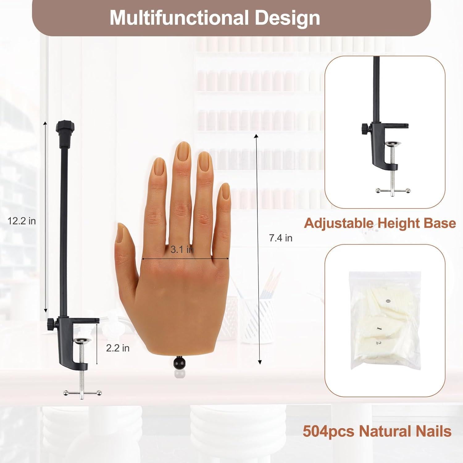 Mano de Práctica para Uñas Acrílicas Rolomanve 504 PZS