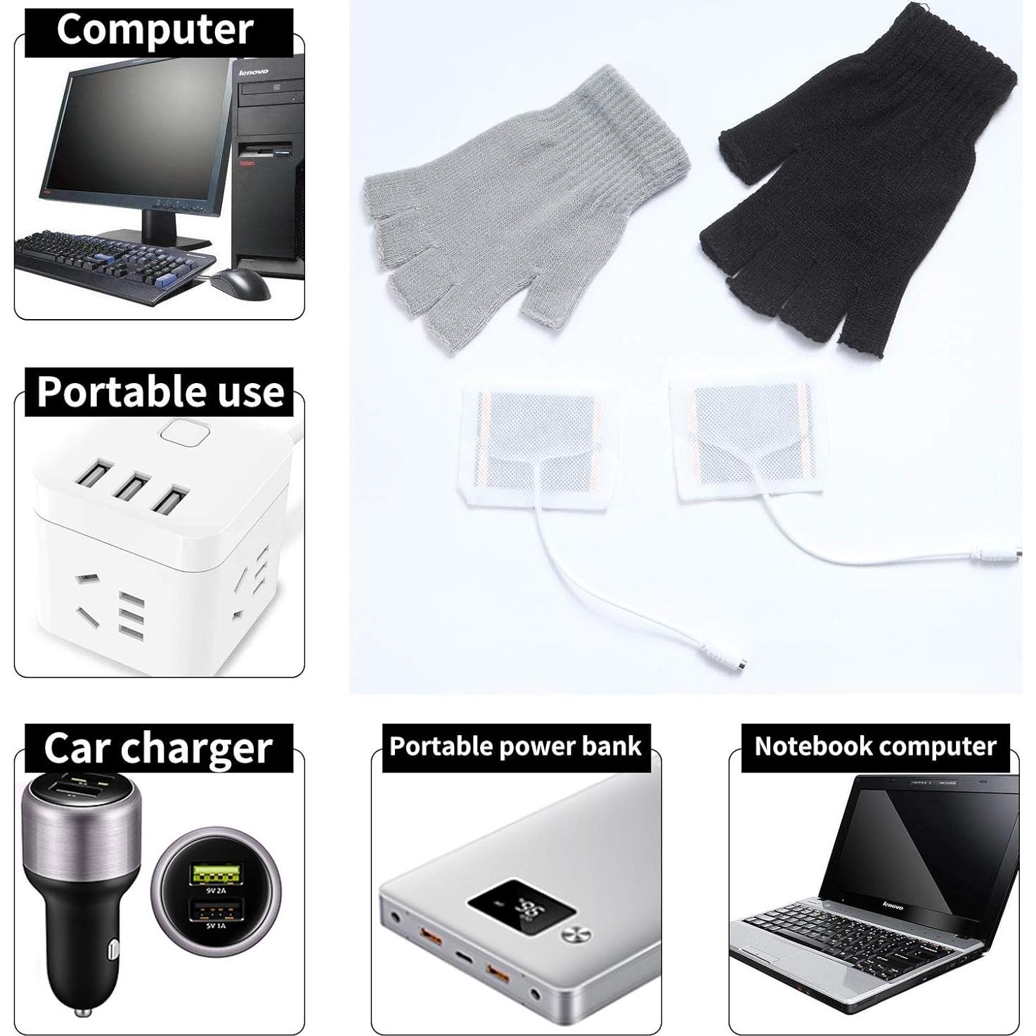 Guantes Calentados por USB para Hombre y Mujer - 2 Pares