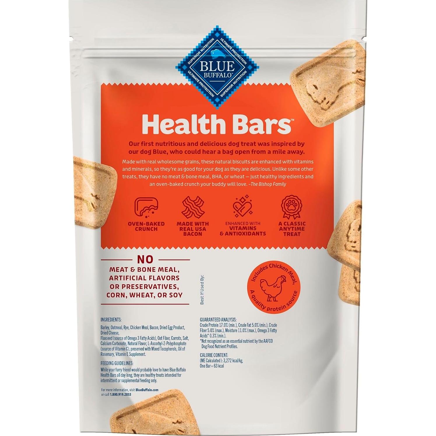 Galletas Crujientes para Perros Blue Buffalo 453.6 g Tocino Huevo Queso
