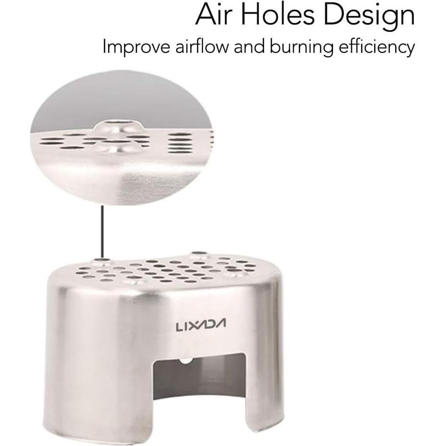 Cacerola Camping Lixada Acero Inoxidable con Estufa Madera