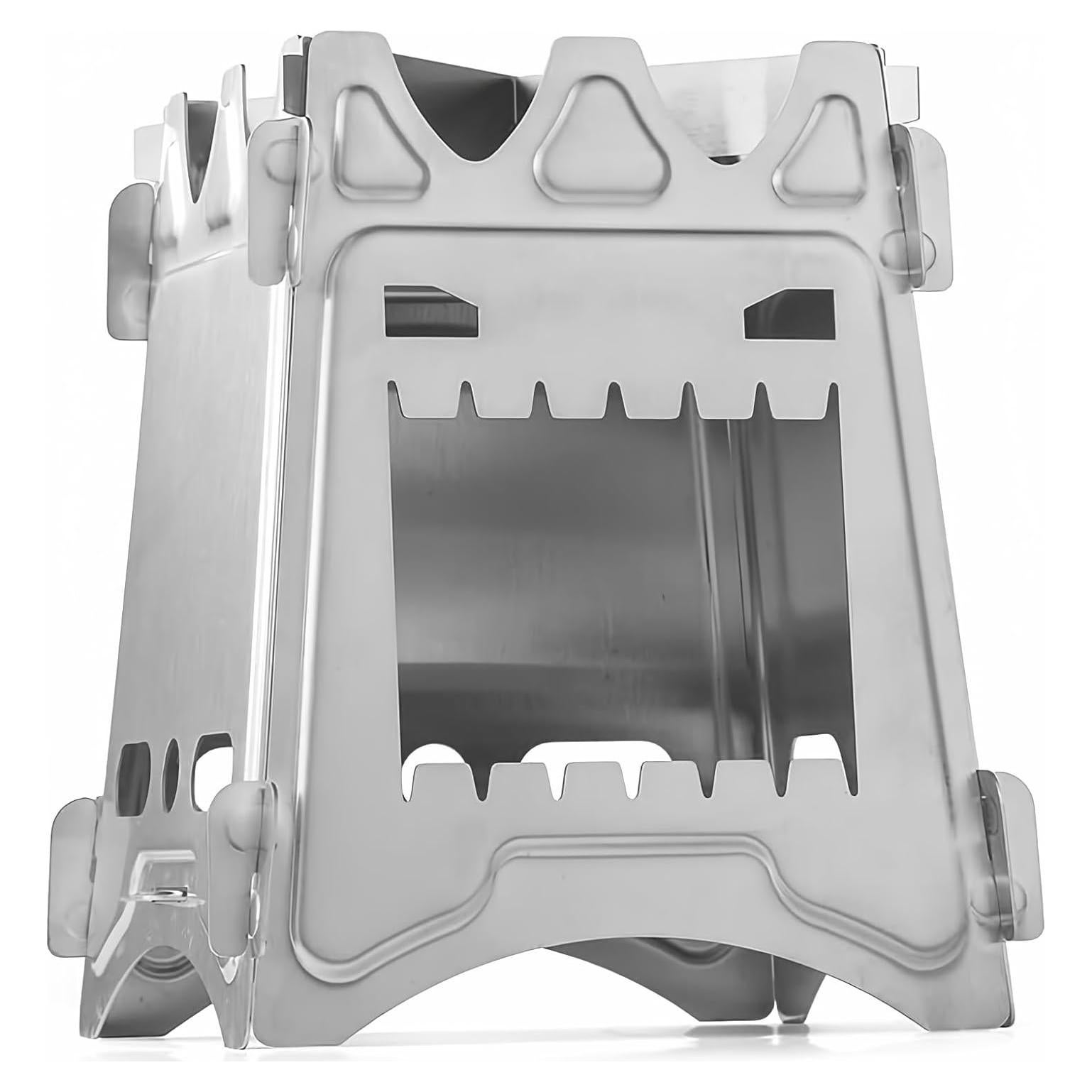 Estufa de Camping Portátil de Leña Acero Inoxidable 0.32 kg