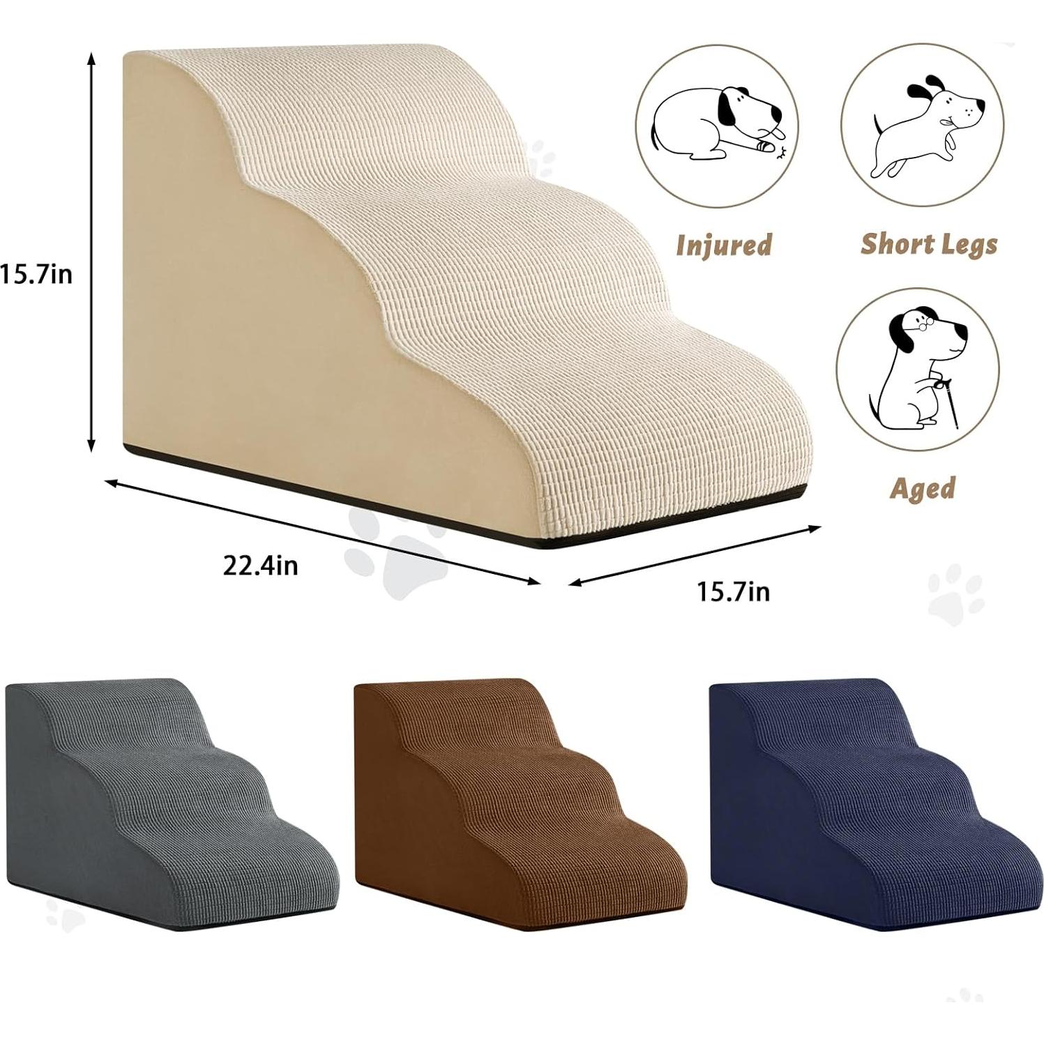 Escaleras para Perros Aodisman 3 Pasos Antideslizantes Beige