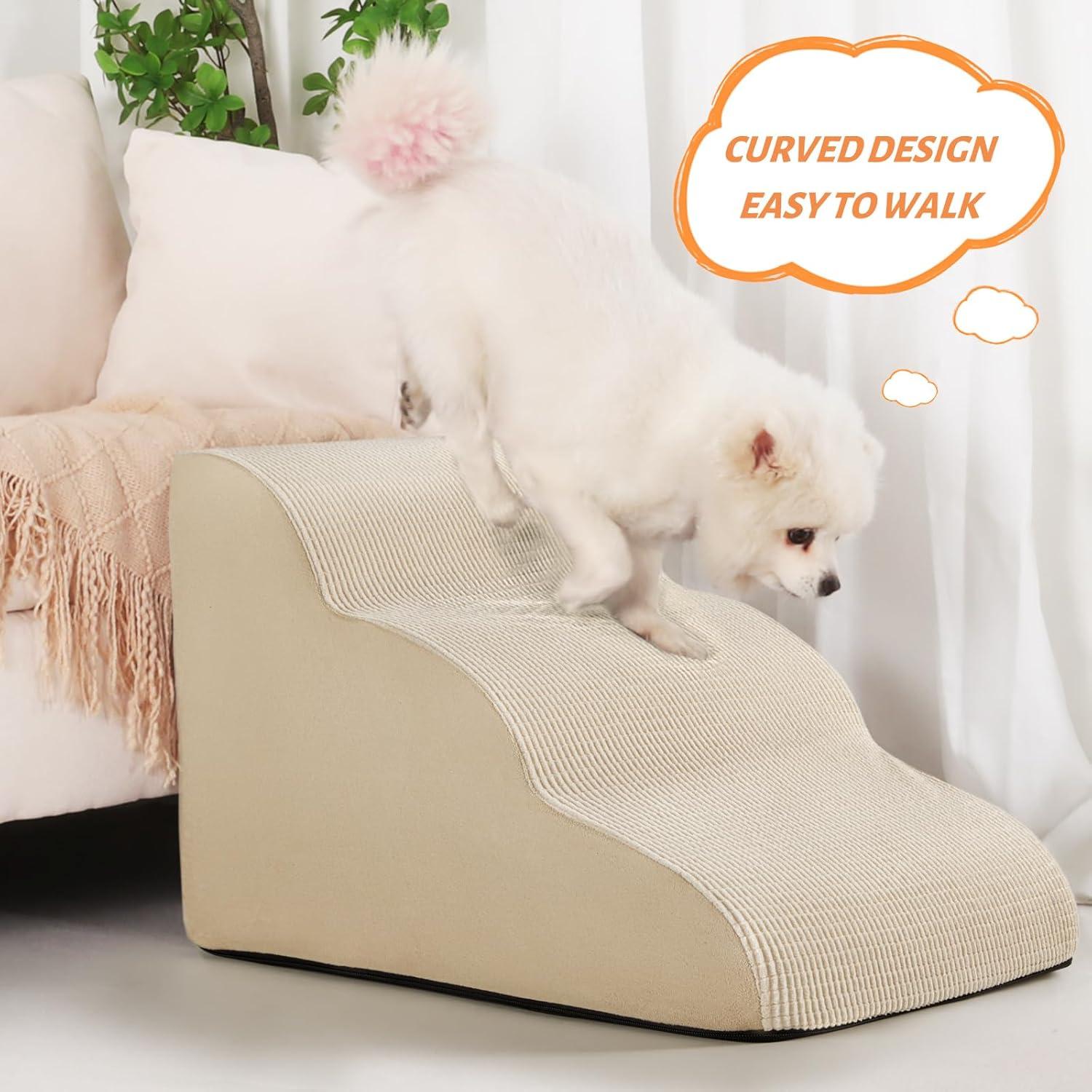 Escaleras para Perros Aodisman 3 Pasos Antideslizantes Beige