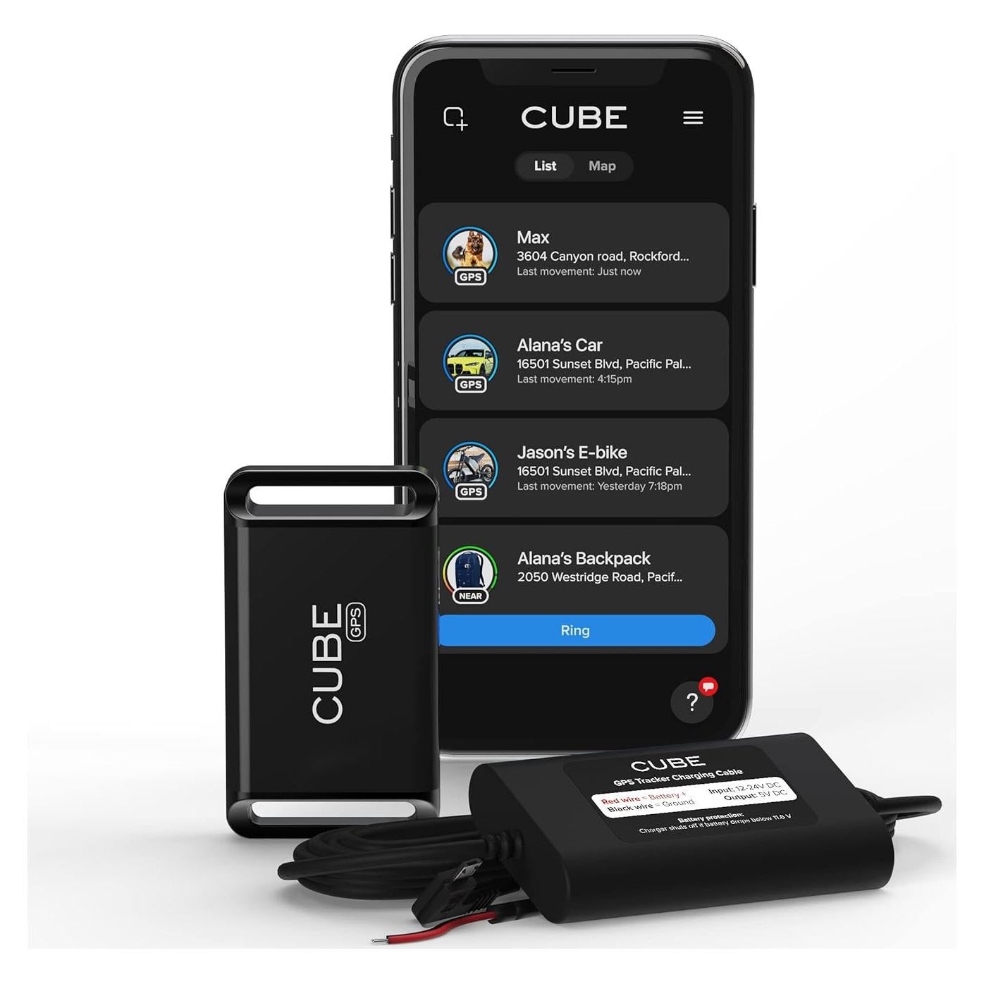 GPS Tracker for Vehicles – GPS Tracker Device for Car, Trucks, Pets - Real Time Tracking, SOS Pings, Geo-Fencing Rechargeable Battery Up-to 60 Days with Hardwire Charger - Requires Subscription