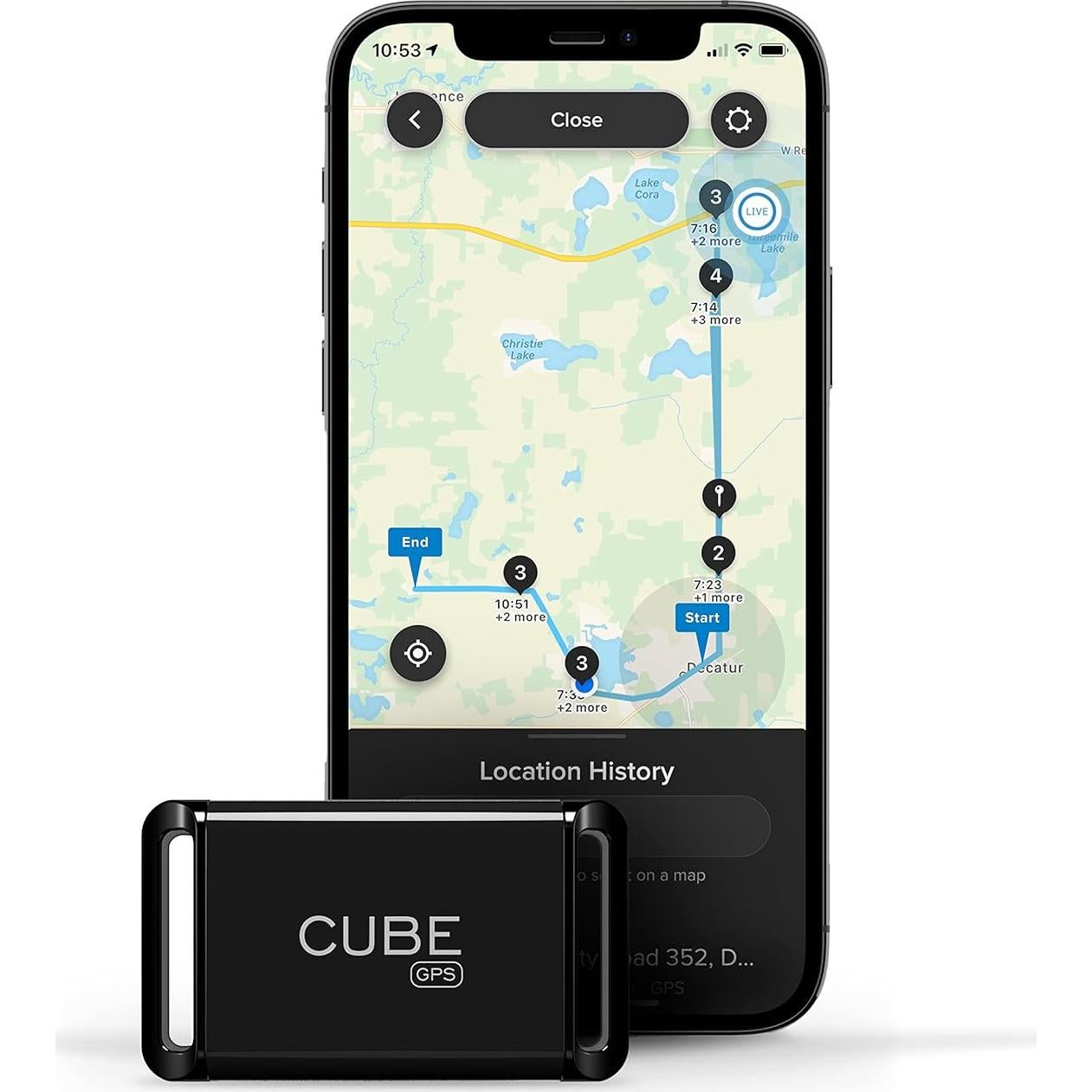 GPS Tracker for Vehicles – GPS Tracker Device for Car, Trucks, Pets - Real Time Tracking, SOS Pings, Geo-Fencing Rechargeable Battery Up-to 60 Days with Hardwire Charger - Requires Subscription