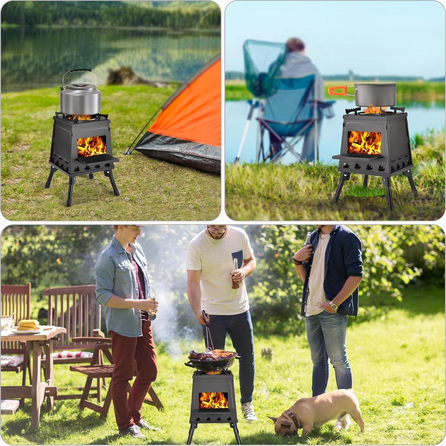 Estufa de Leña XDCFLA TL-01 Portátil Hierro Fundido Grande