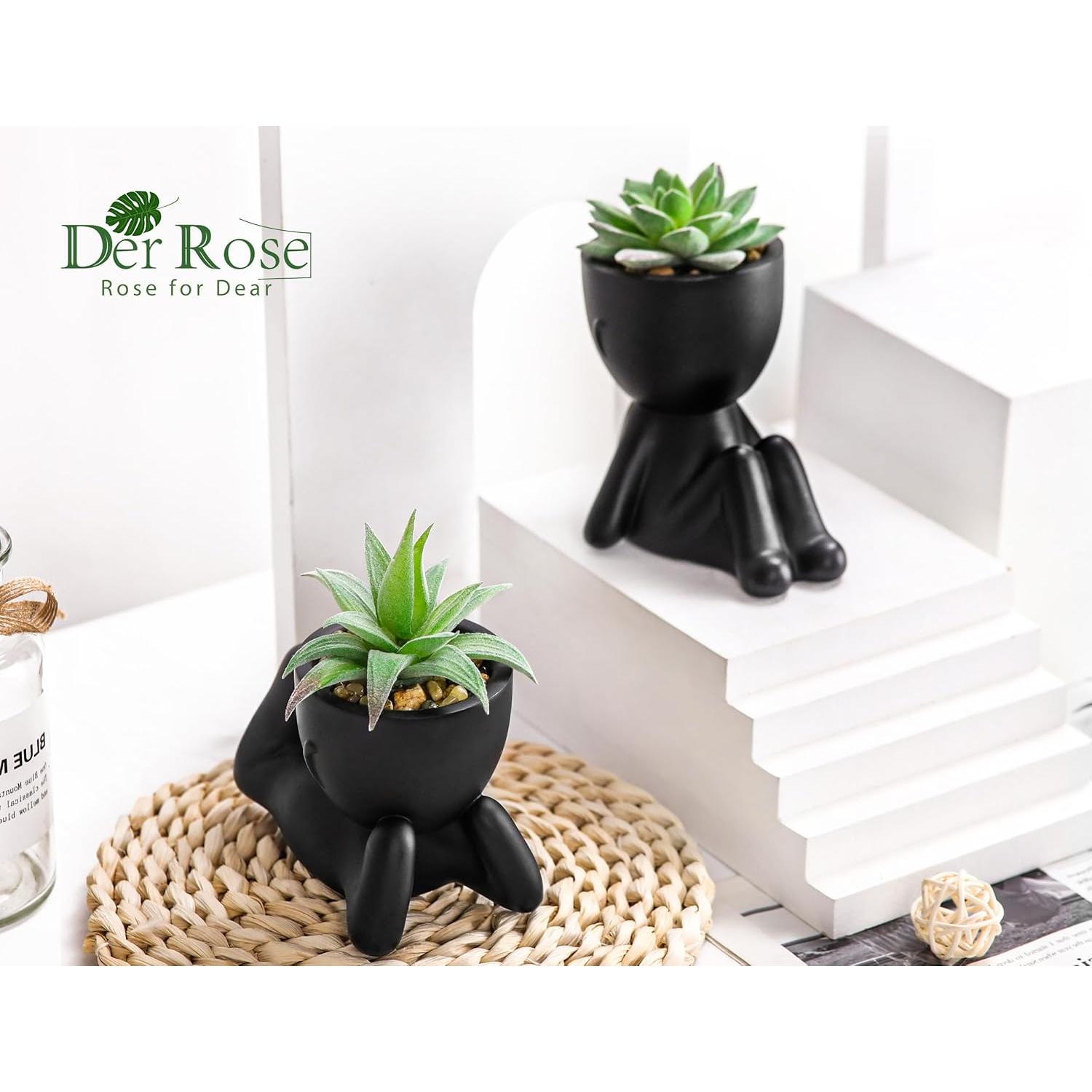 Set de 2 Plantas Suculentas Artificiales Der Rose para Decoración Interior