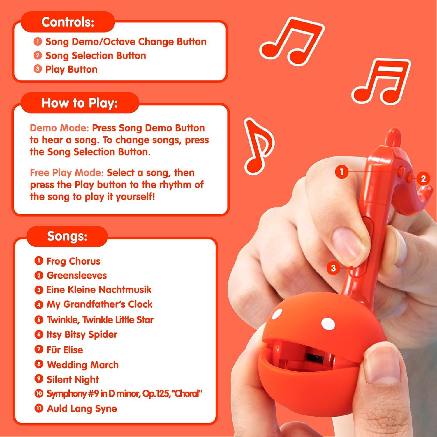 Otamatone Mini Rojo Maywa Denki Sintetizador Musical 11 Canciones