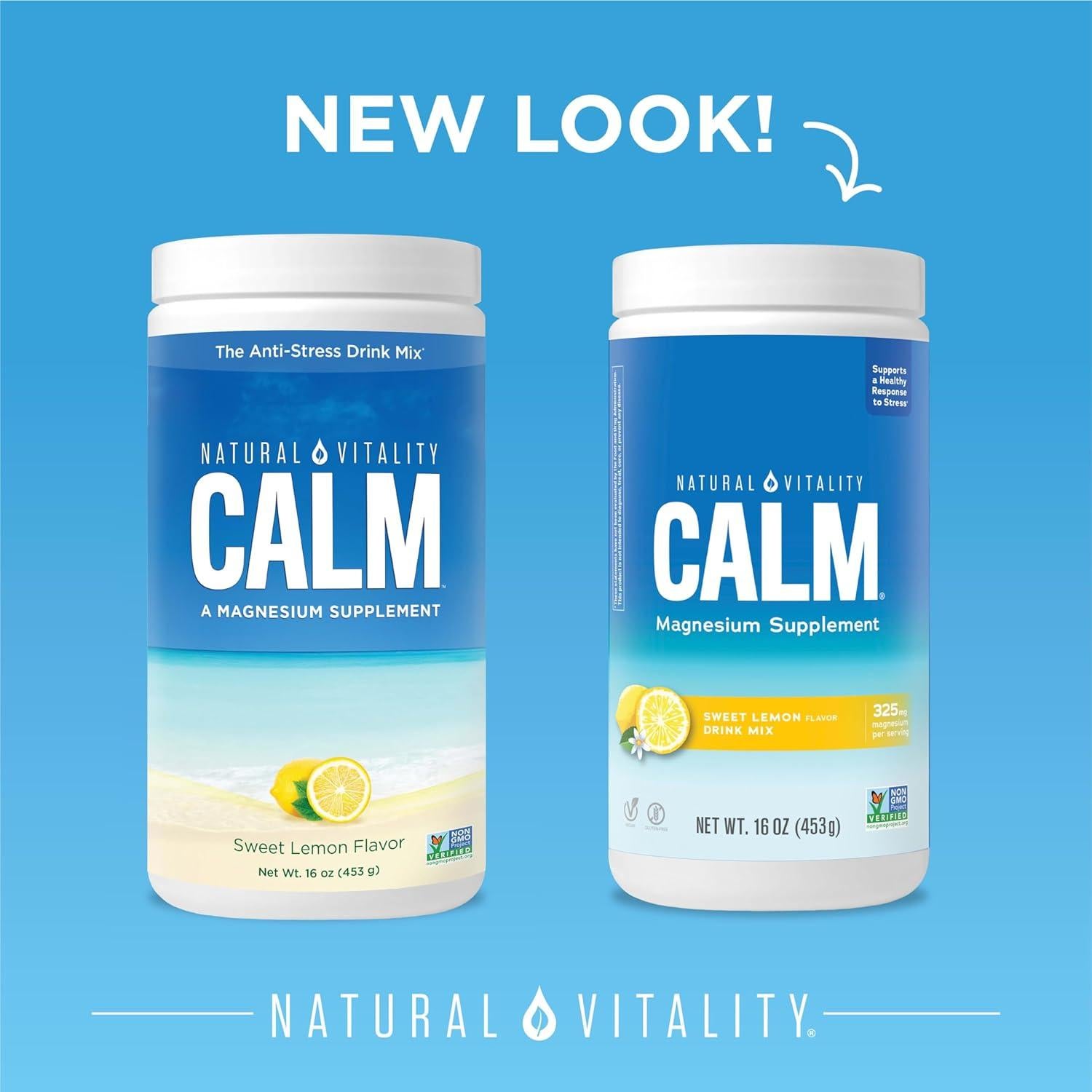 Natural Vitality Calm Suplemento de Magnesio en Polvo 454 g Limón