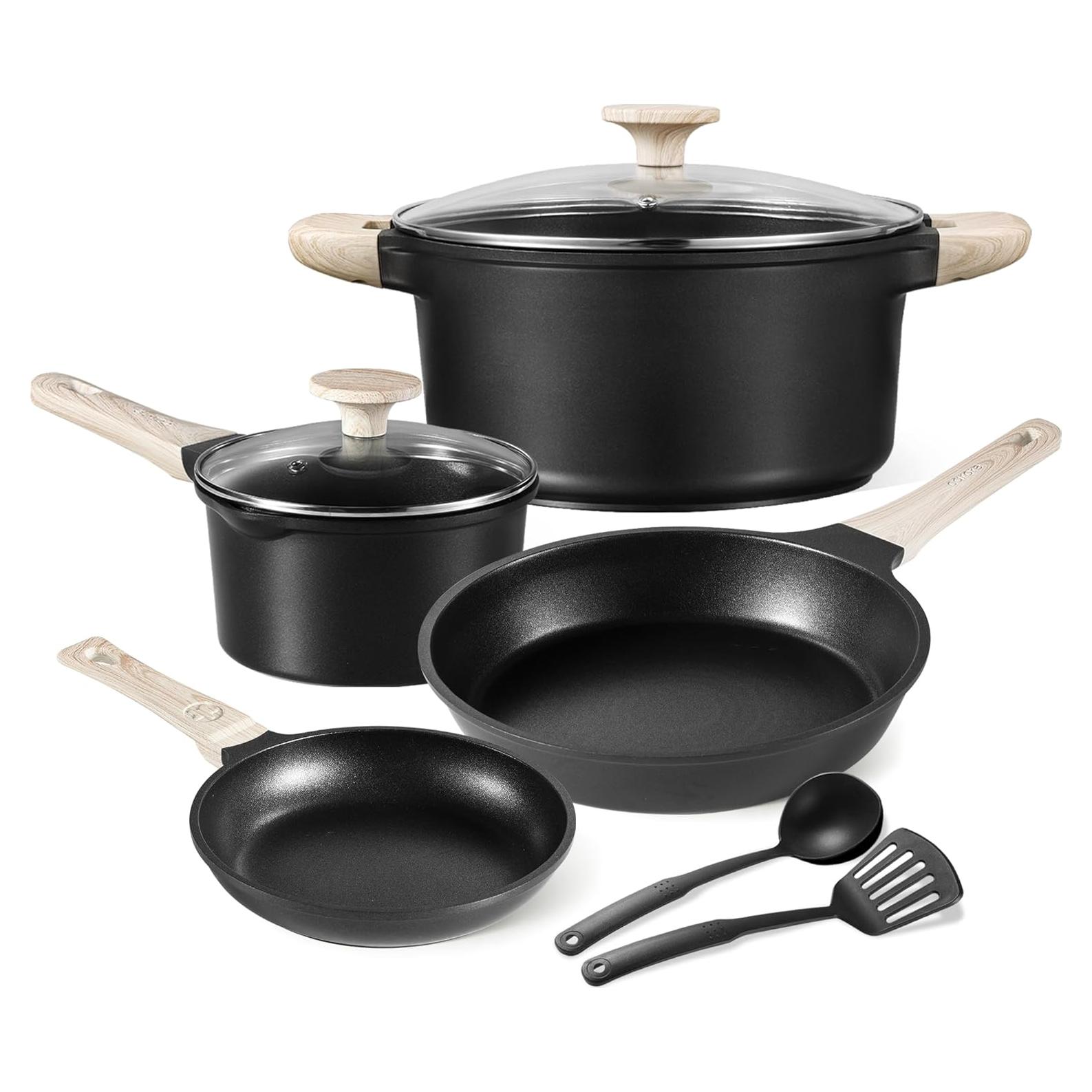 Juego de 8 Piezas de Ollas y Sartenes CAROTE Antiadherentes