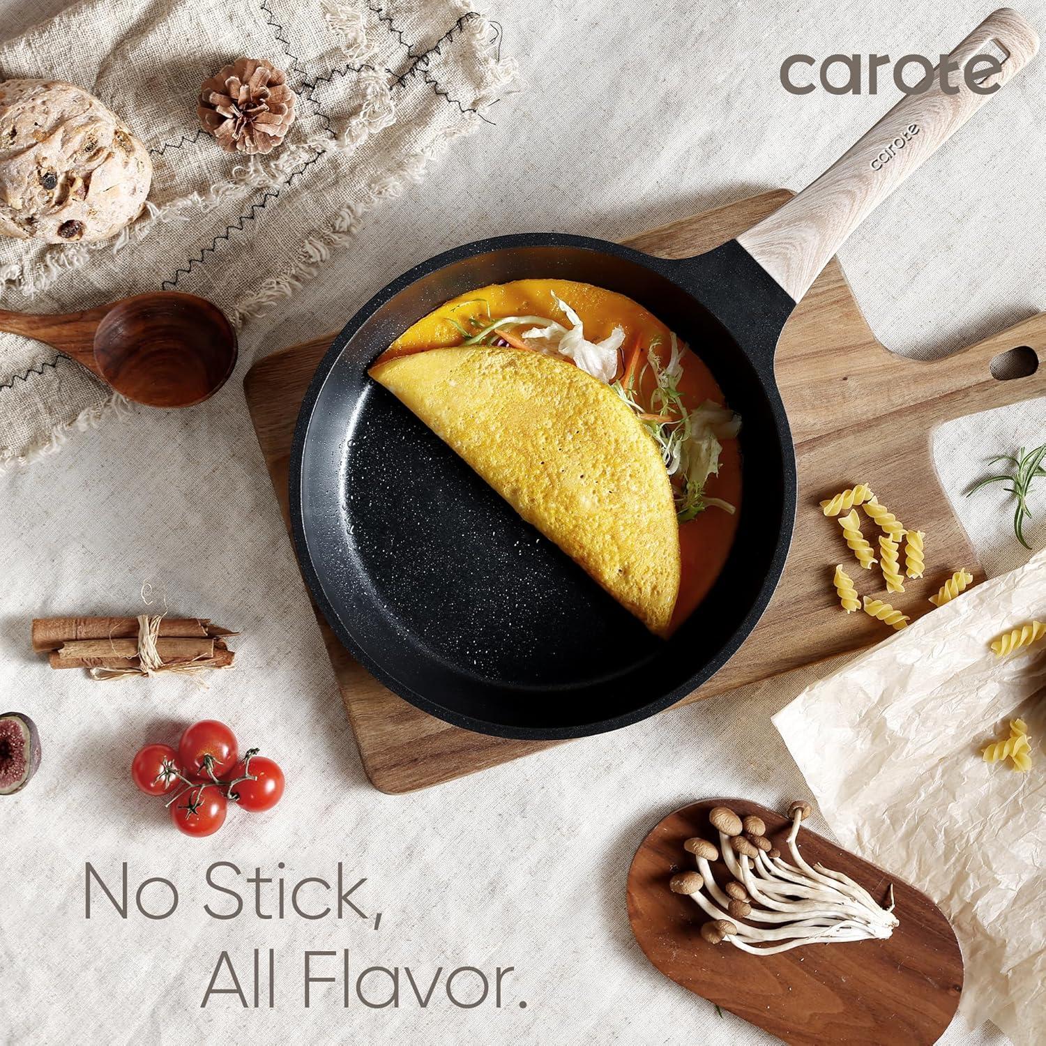 Juego de 8 Piezas de Ollas y Sartenes CAROTE Antiadherentes