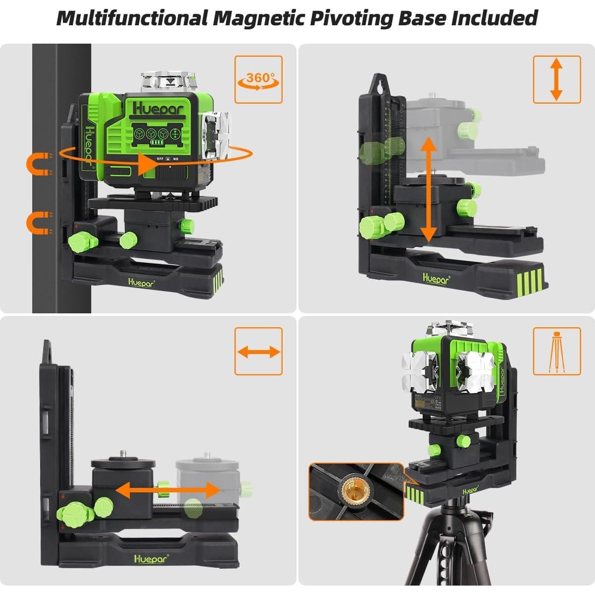 Nivel Láser 4D Huepar P04CG 12.6V Autonivelante con Bluetooth