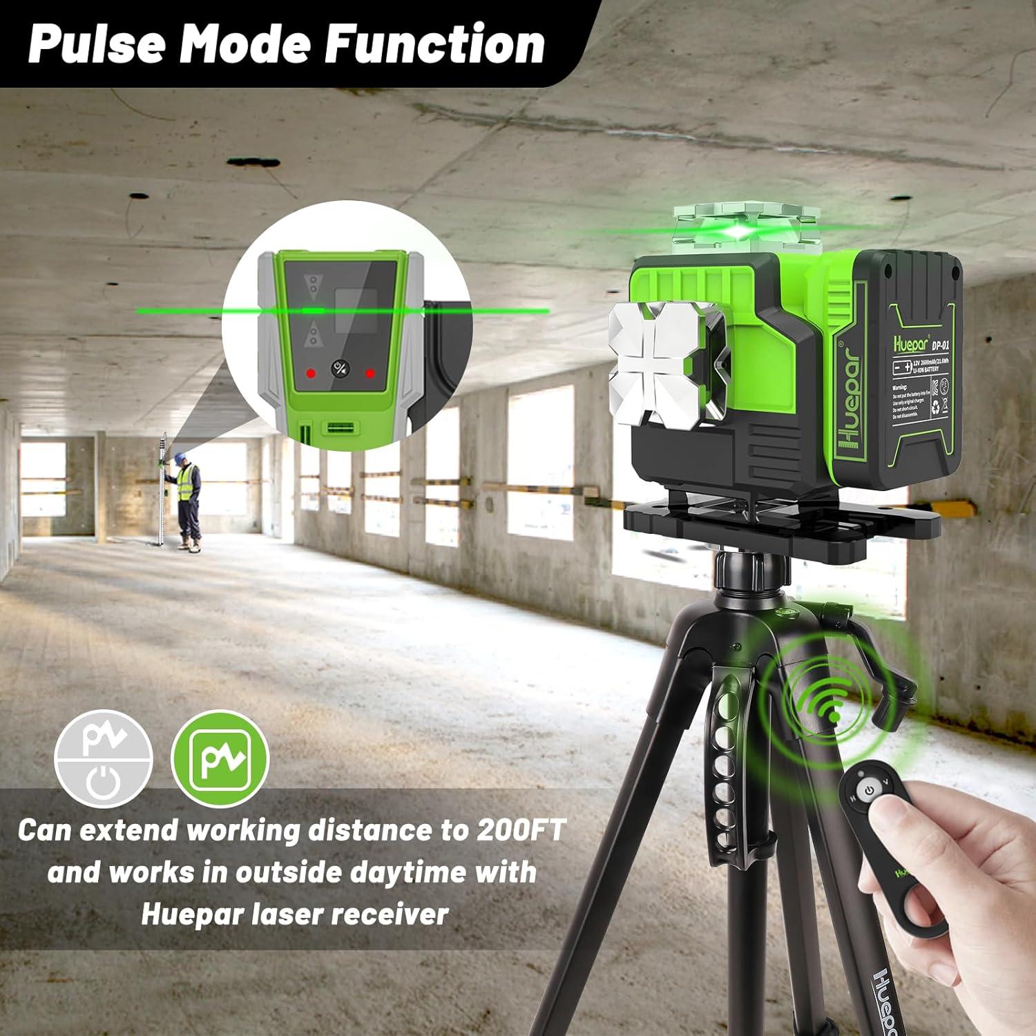 Nivel Láser 4D Huepar P04CG 12.6V Autonivelante con Bluetooth