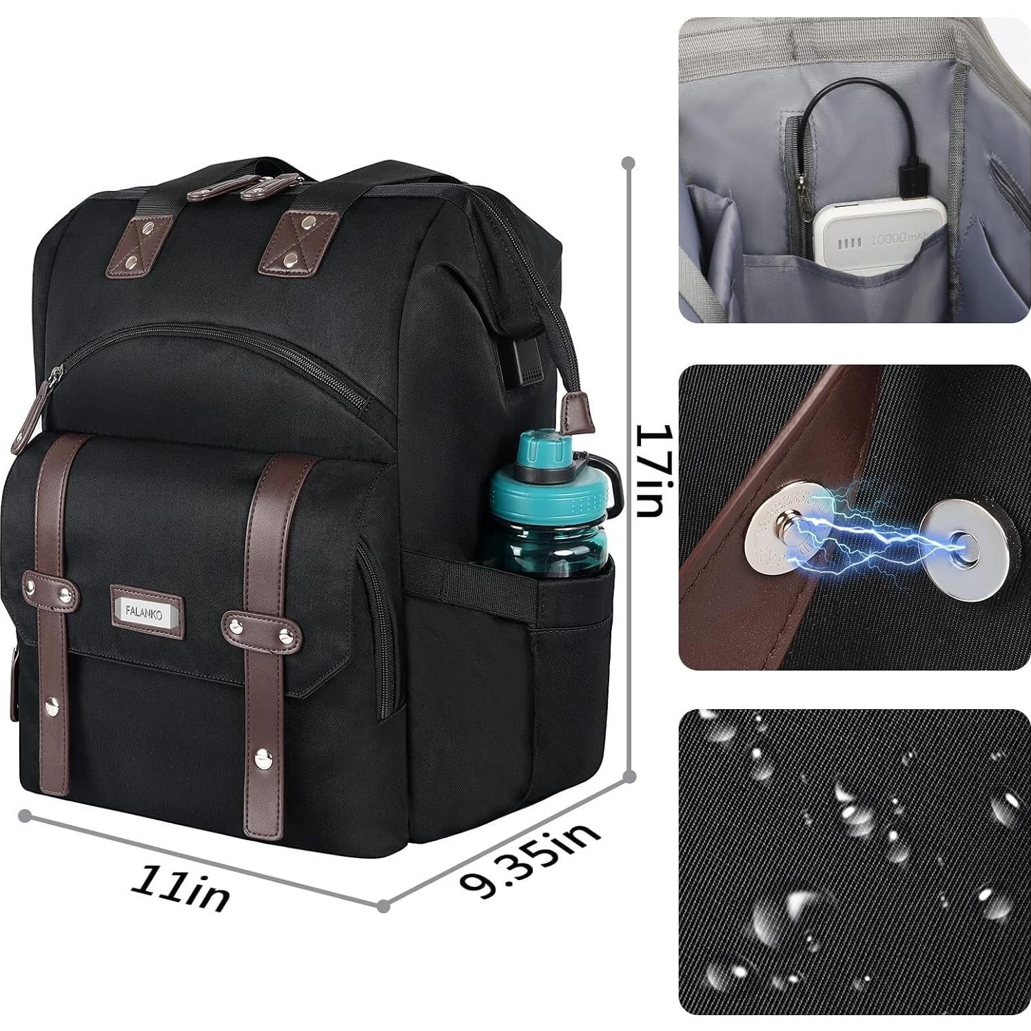 Mochila FALANKO para Laptop 15.6" Negra Resistente al Agua