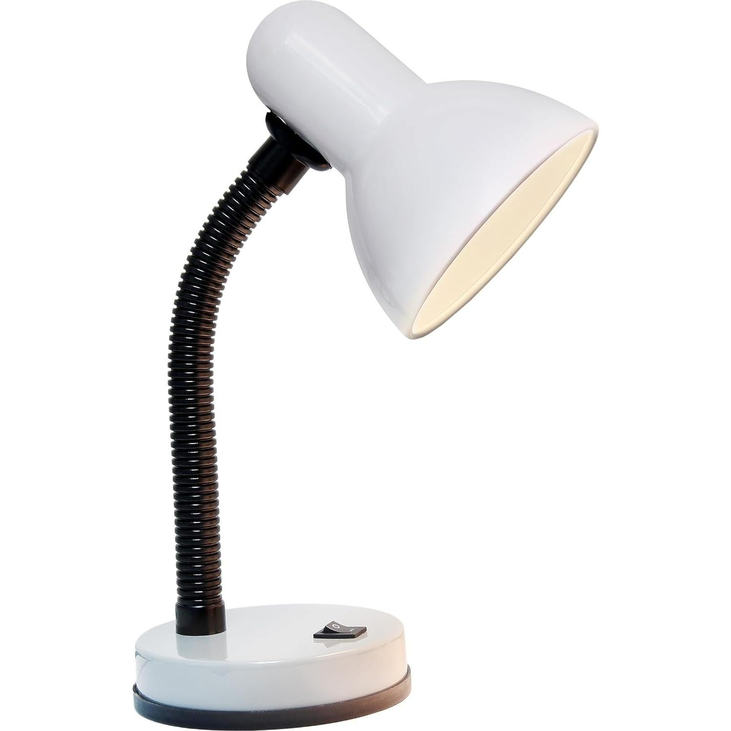 Lámpara de Escritorio Simple Designs LD1003-WHT Blanca con Cuello Flexible