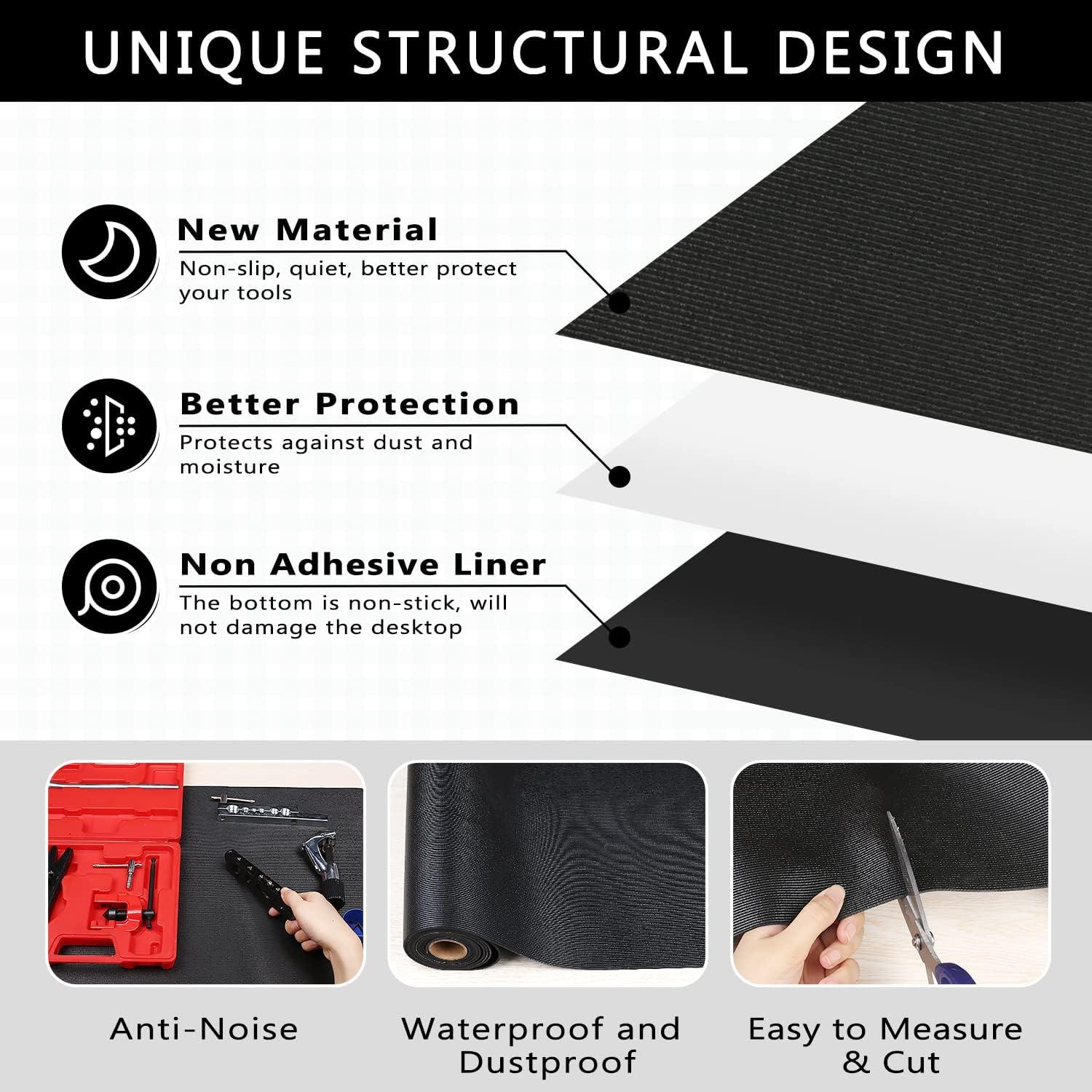 Alfombrilla Antideslizante HooTown 40x183 cm para Caja de Herramientas