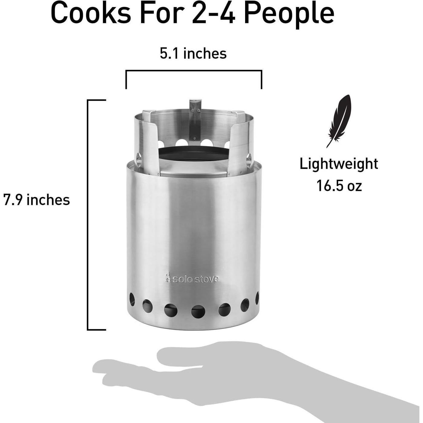 Estufa de Camping Solo Stove Titan Acero Inoxidable 0.47 kg