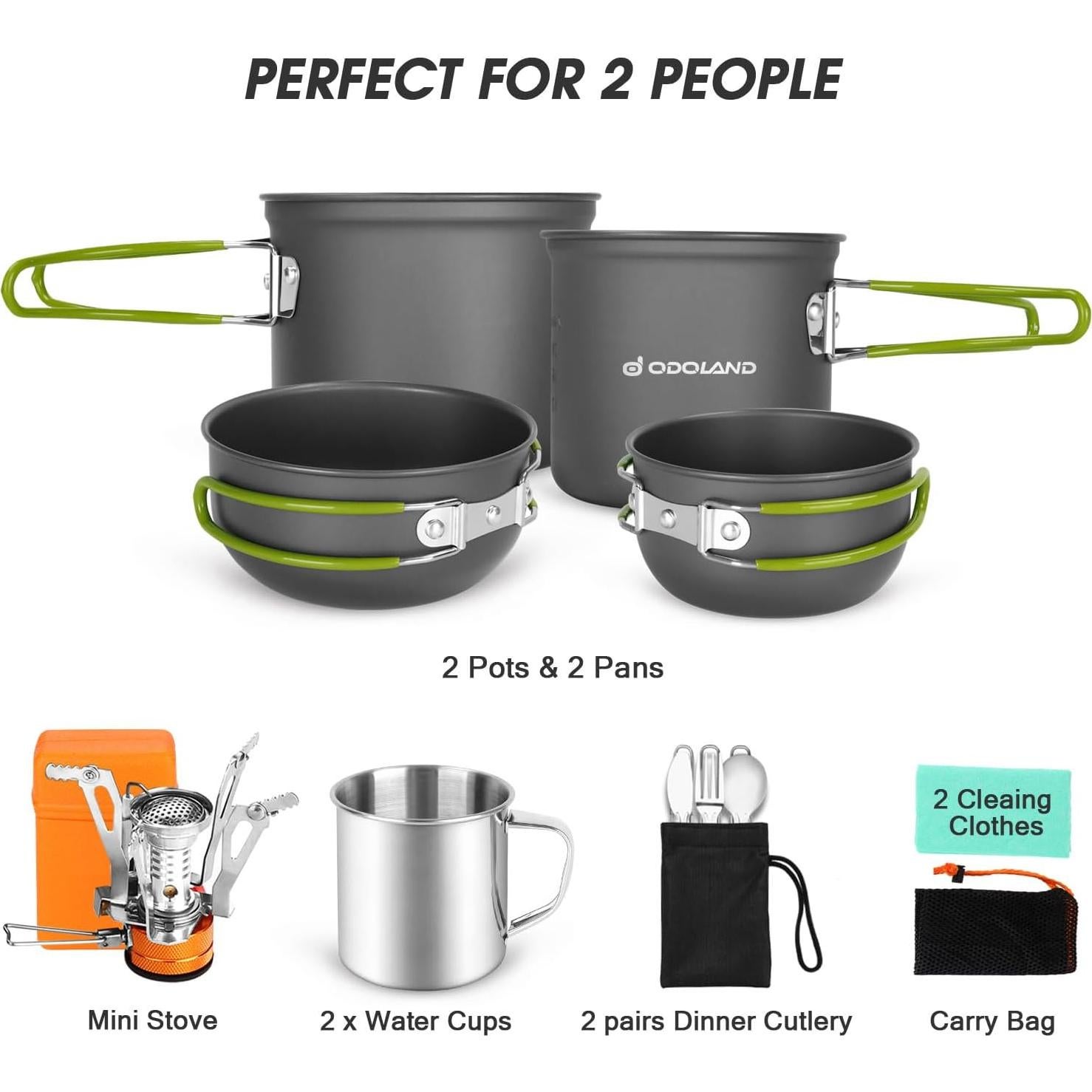 Kit de Cocina para Camping Odoland 16 Piezas Ligero