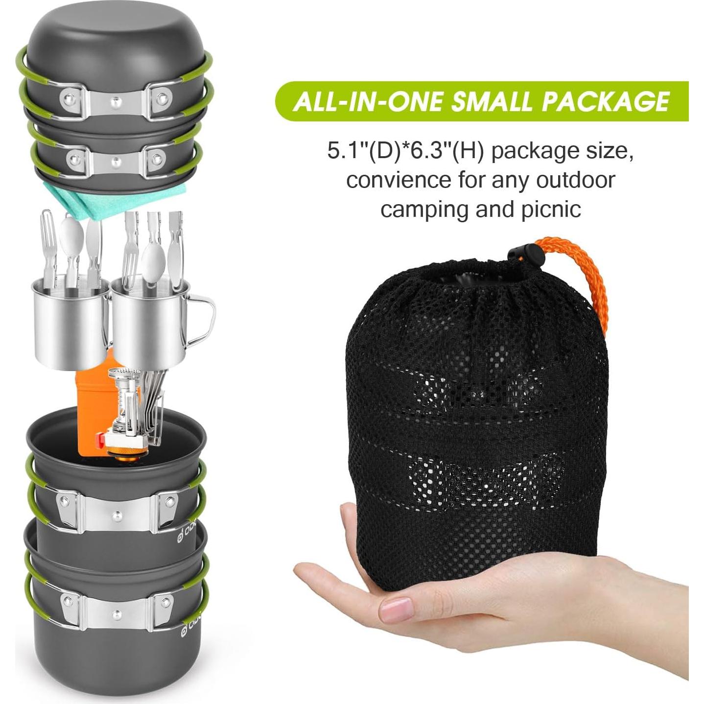 Kit de Cocina para Camping Odoland 16 Piezas Ligero