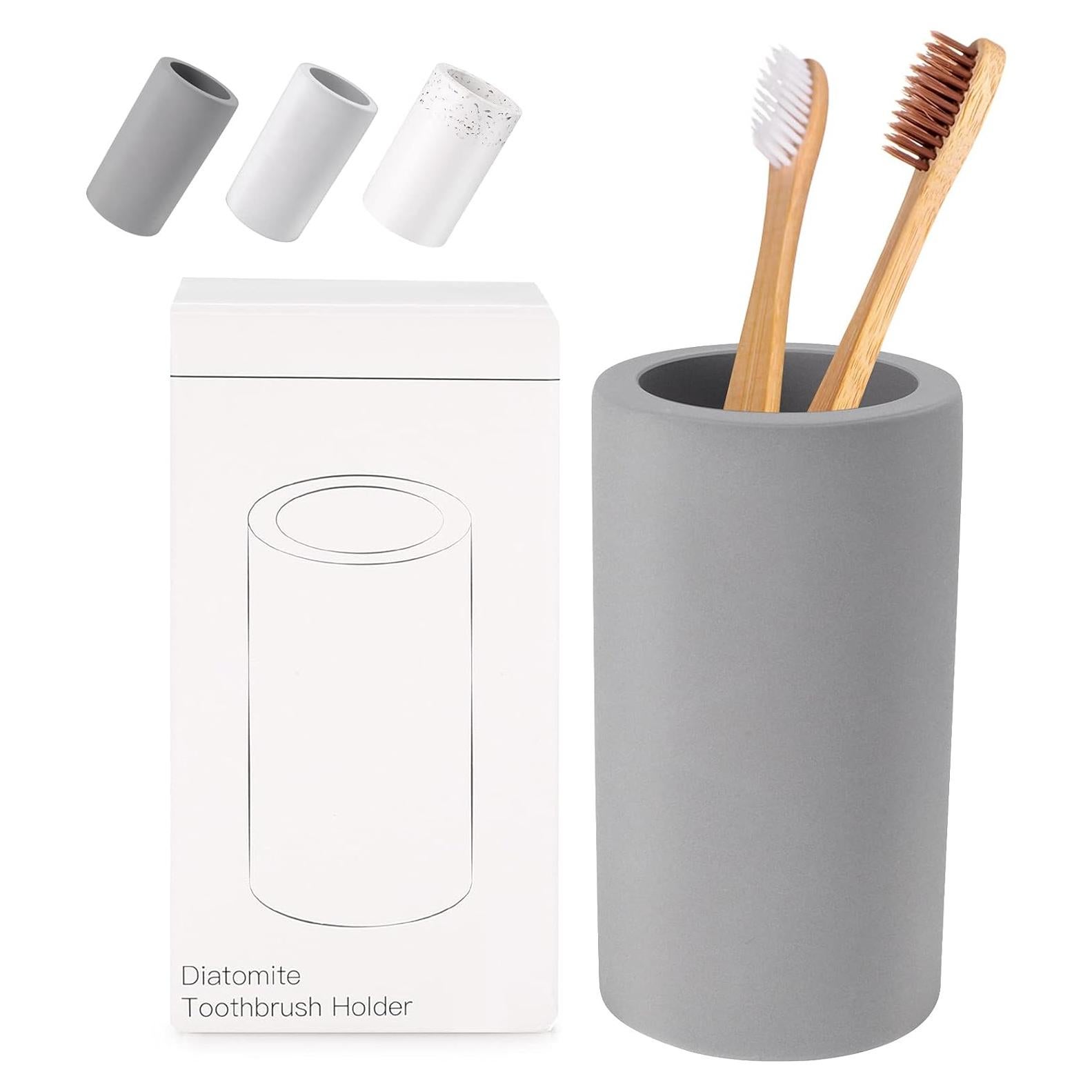 Soporte para Cepillos de Dientes BOJDOPIE Diatomita Gris 6x6x11cm