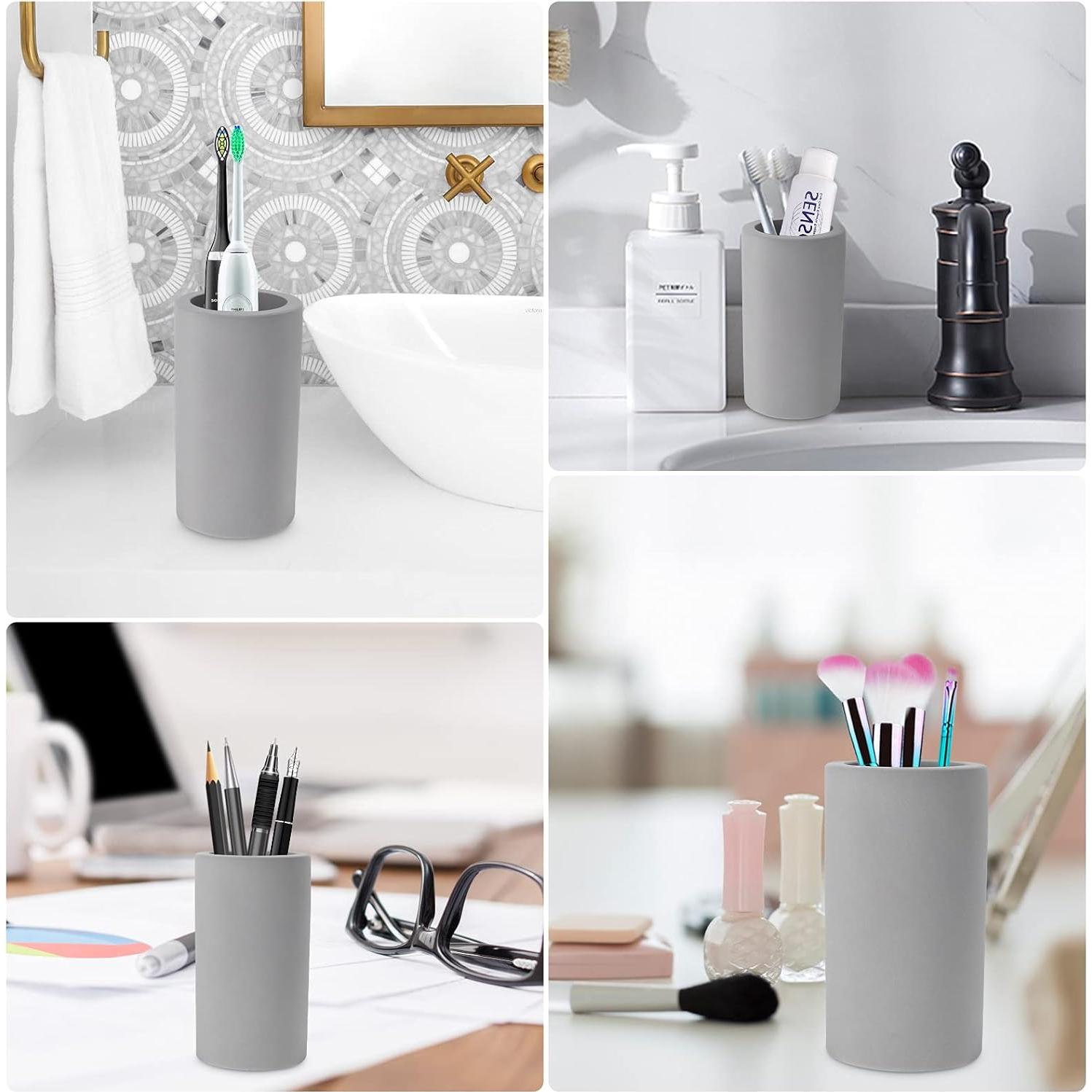 Soporte para Cepillos de Dientes BOJDOPIE Diatomita Gris 6x6x11cm