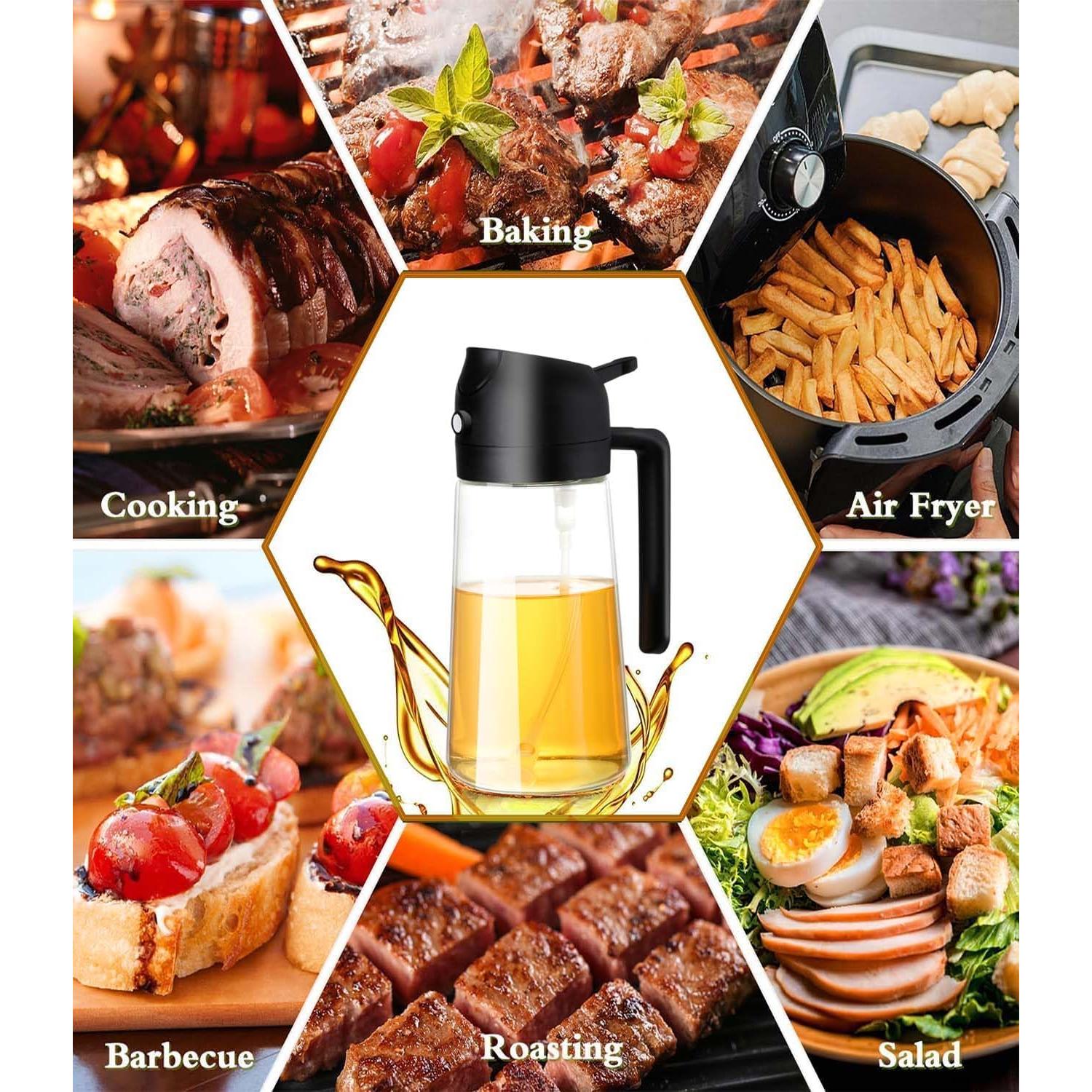 Rociador de Aceite 2 en 1 Arsatbs 470ml Vidrio Negro