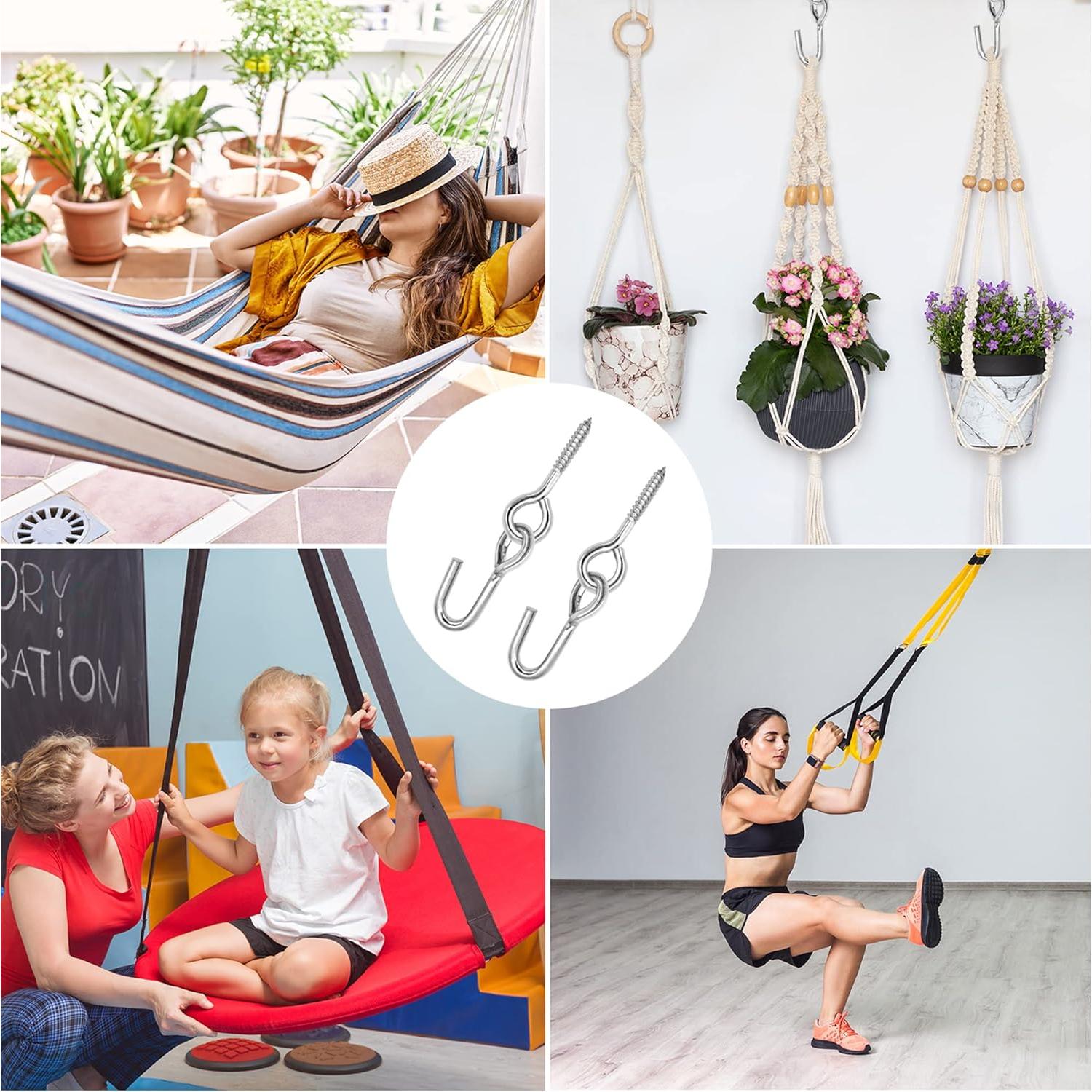 Ganchos para Hamacas ROOITY, Acero Galvanizado, 2 Piezas