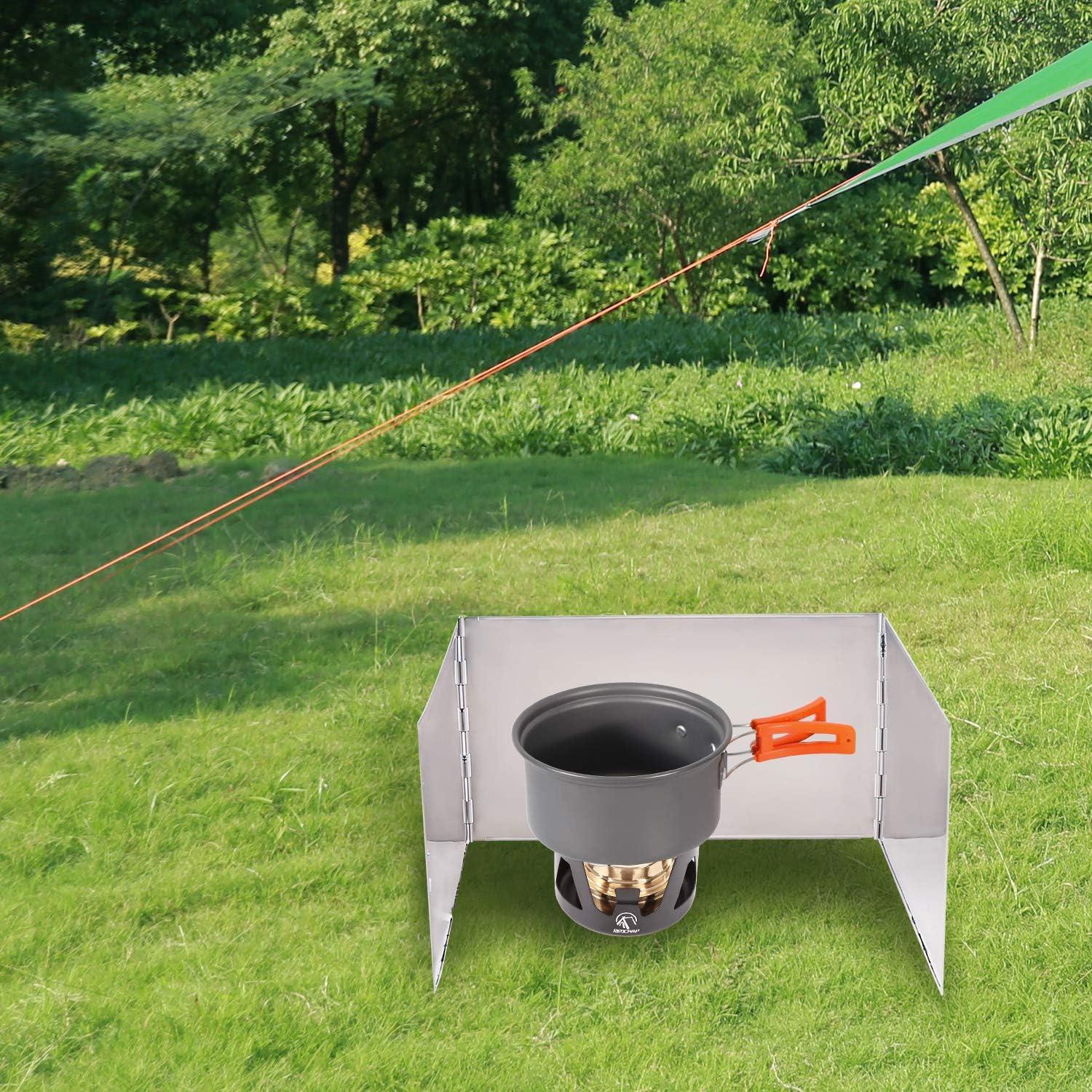 Pantalla de Viento REDCAMP Plegable Acero Inoxidable 93x19 cm