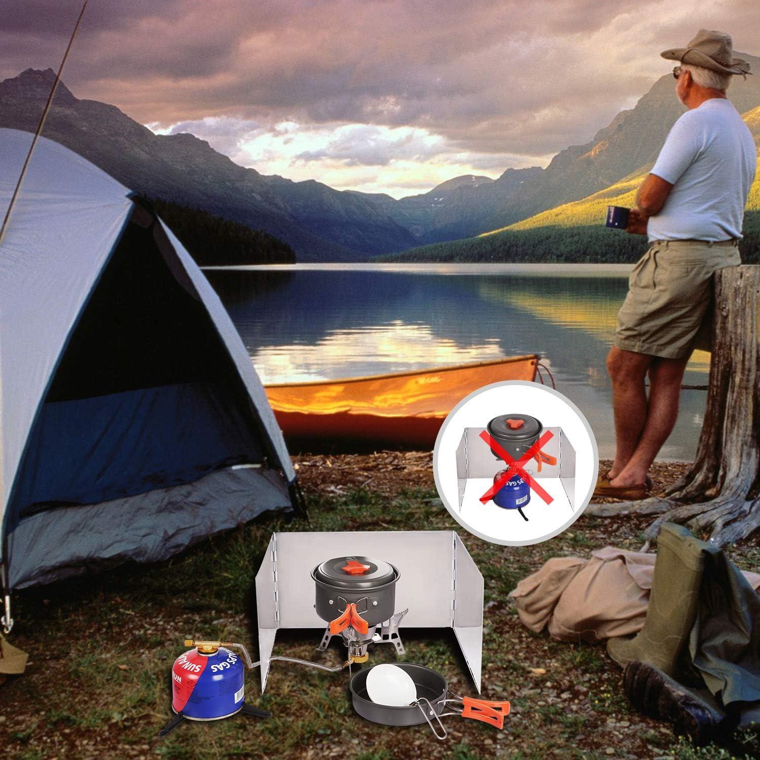 Pantalla de Viento REDCAMP Plegable Acero Inoxidable 93x19 cm