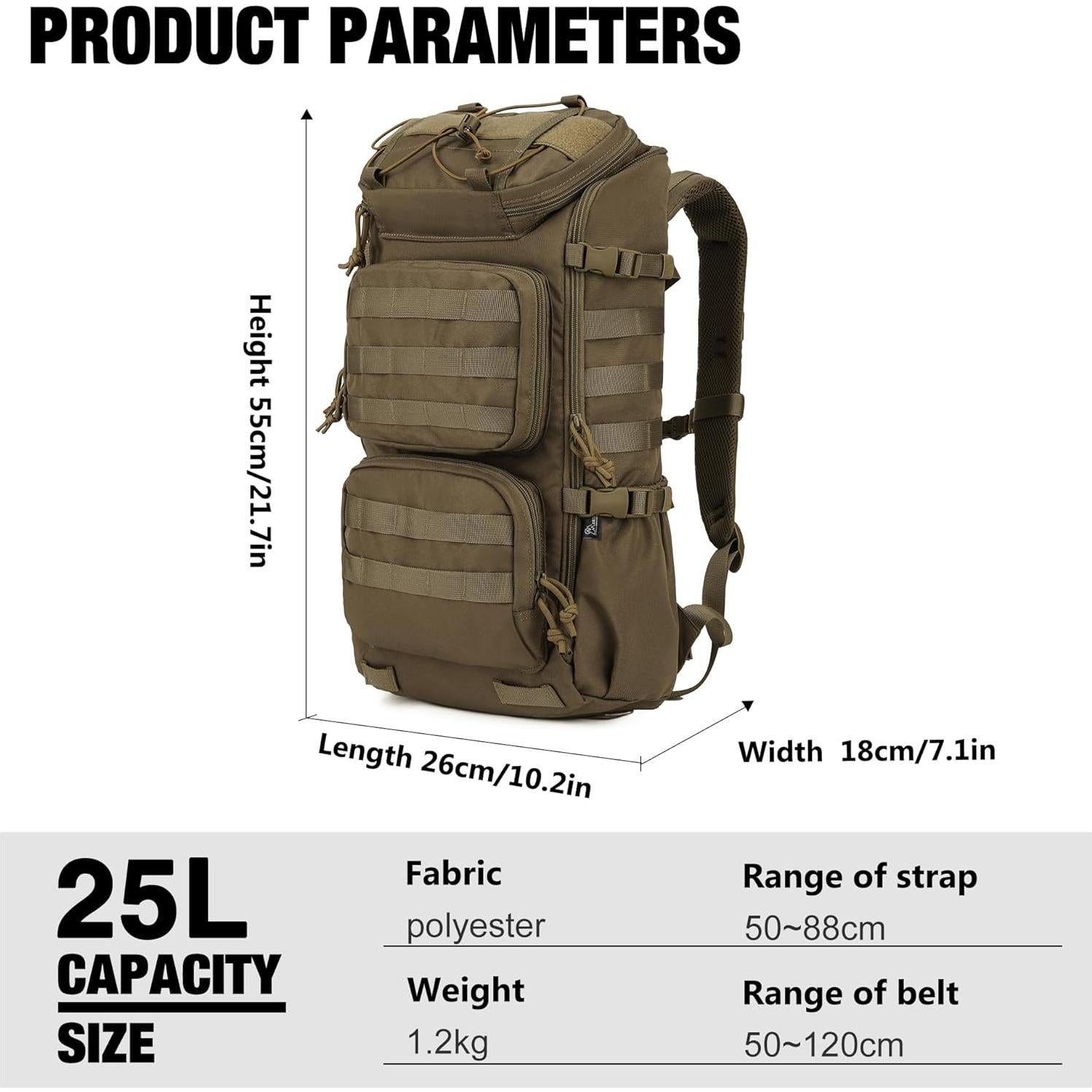 Mochila Táctica Mardingtop 28L Molle para Senderismo