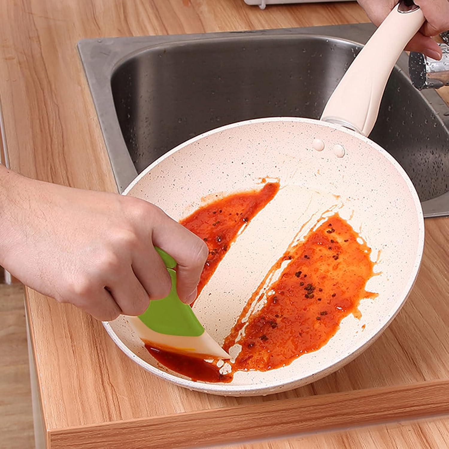 Raspador de Silicona Antiadherente Audoloku 2 Pcs Verde y Gris