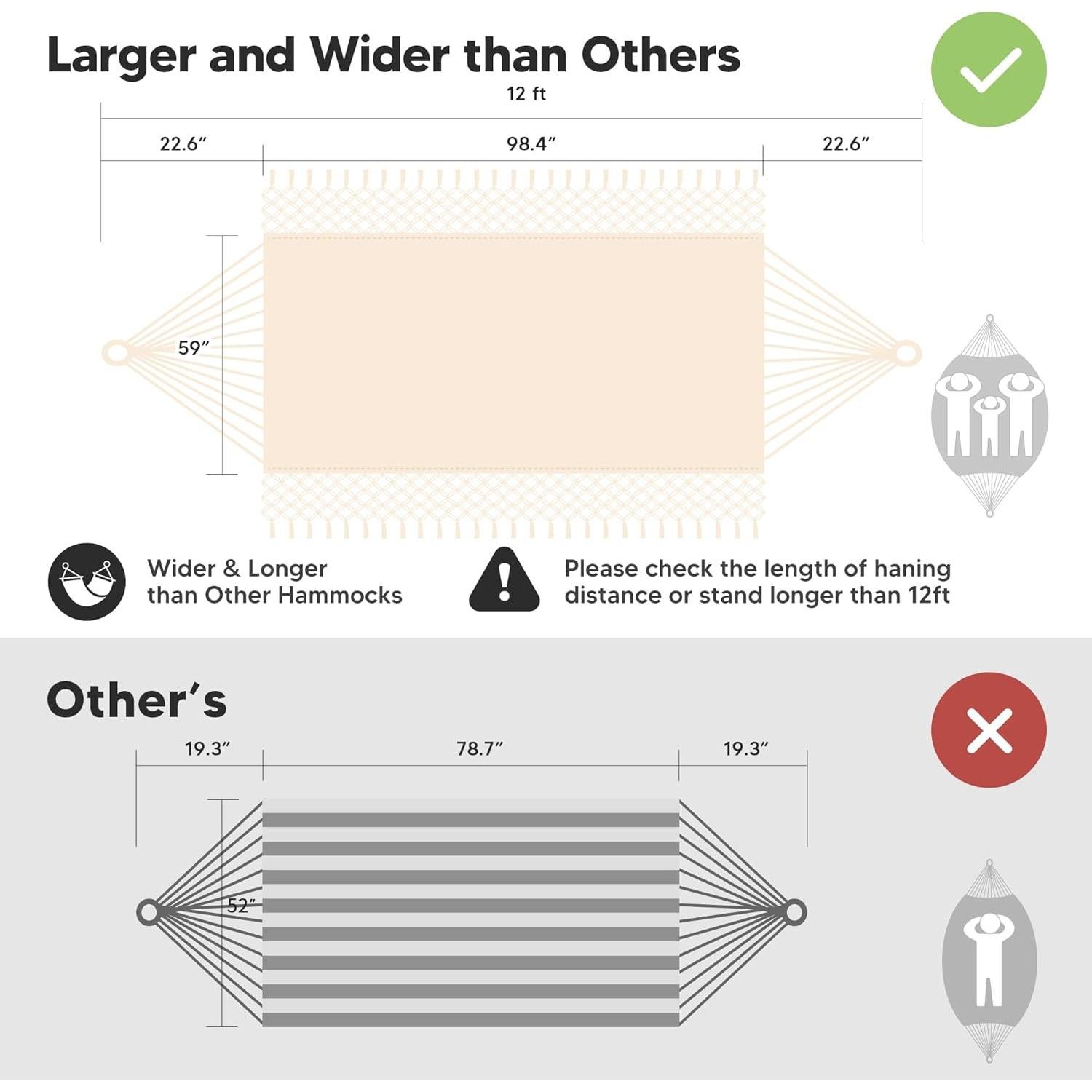 Hamaca Portátil SUNCREAT para Camping 2 Personas Beige