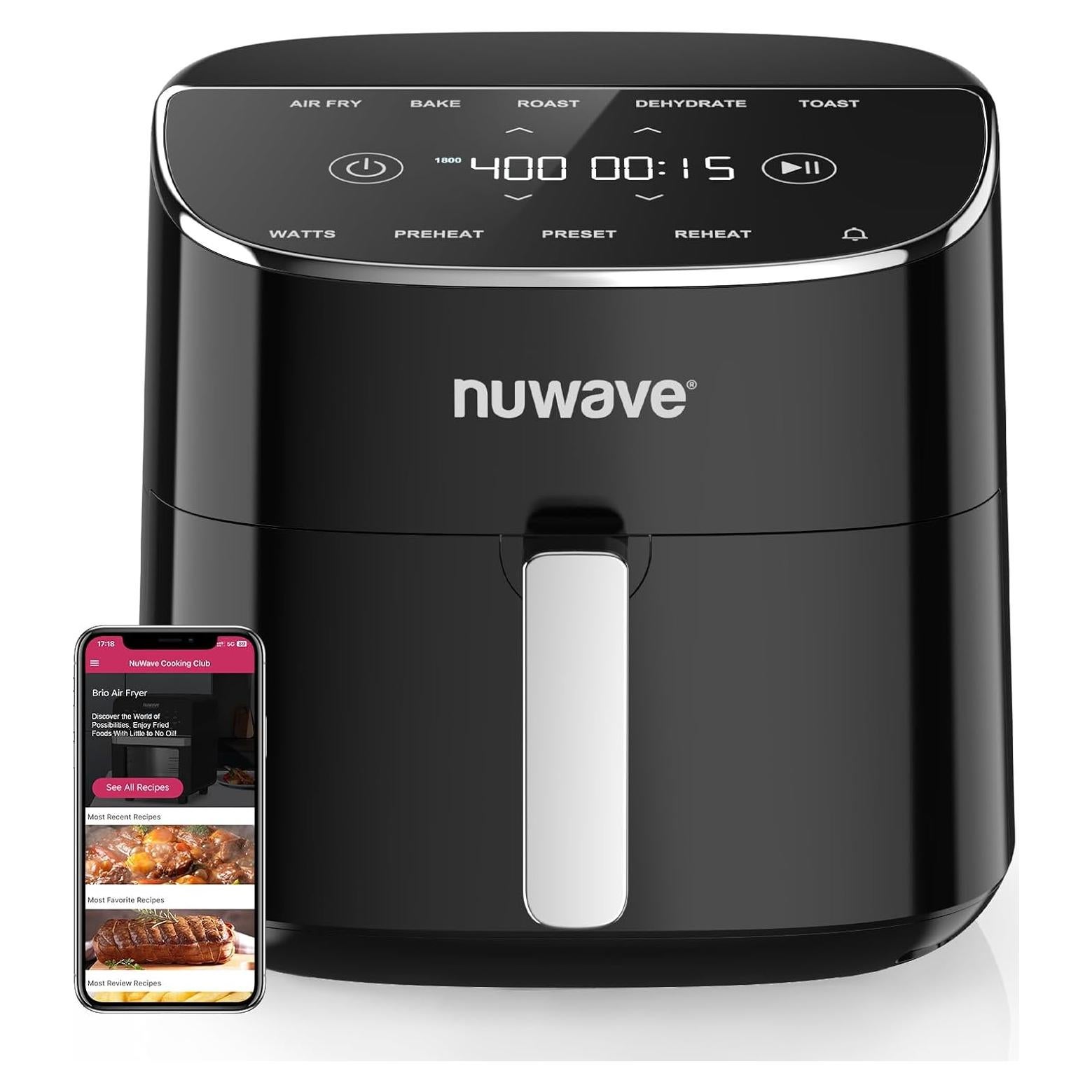 Freidora de Aire Nuwave Brio Plus 8 Qt, 1800W, Libre de PFAS
