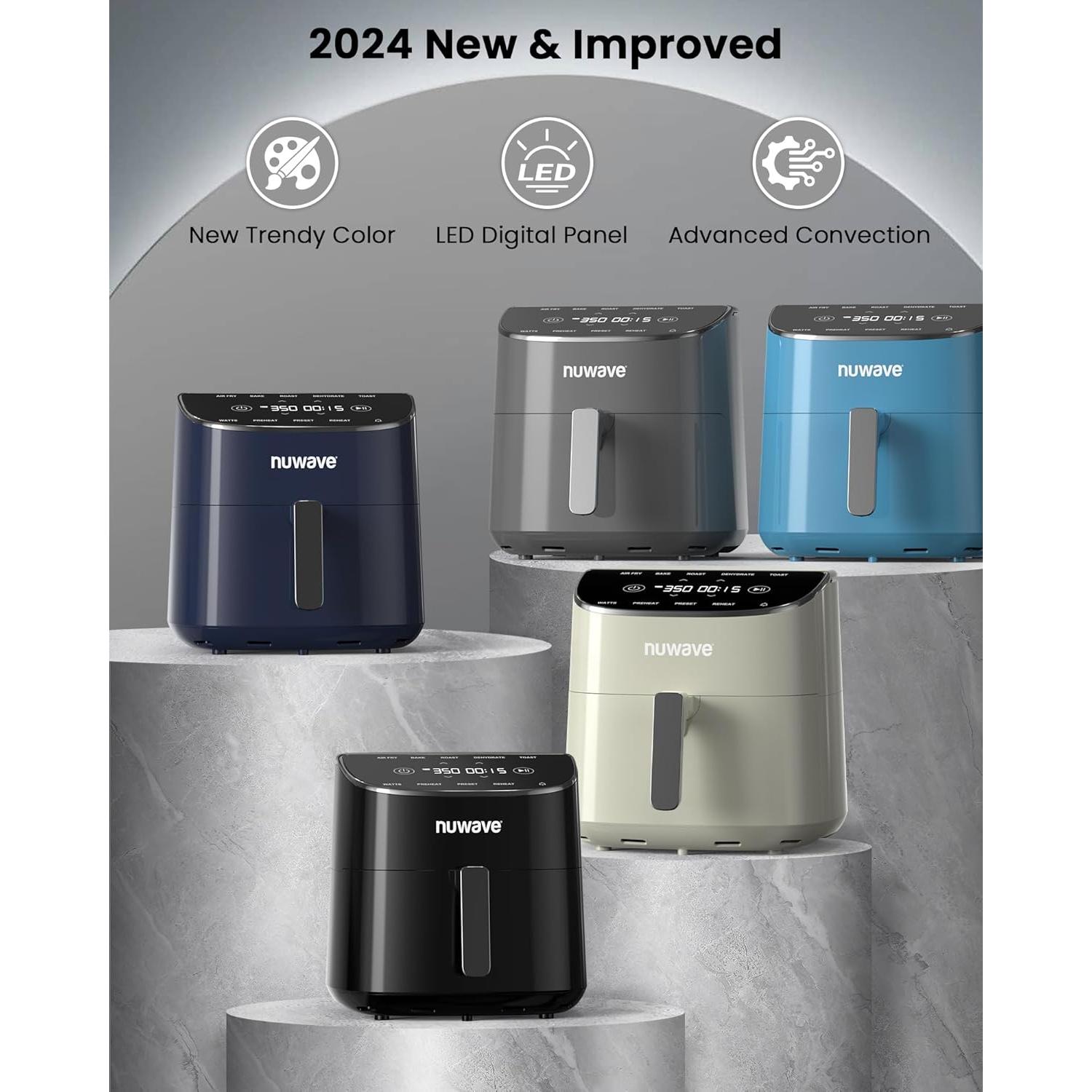 Freidora de Aire Nuwave Brio Plus 8 Qt, 1800W, Libre de PFAS