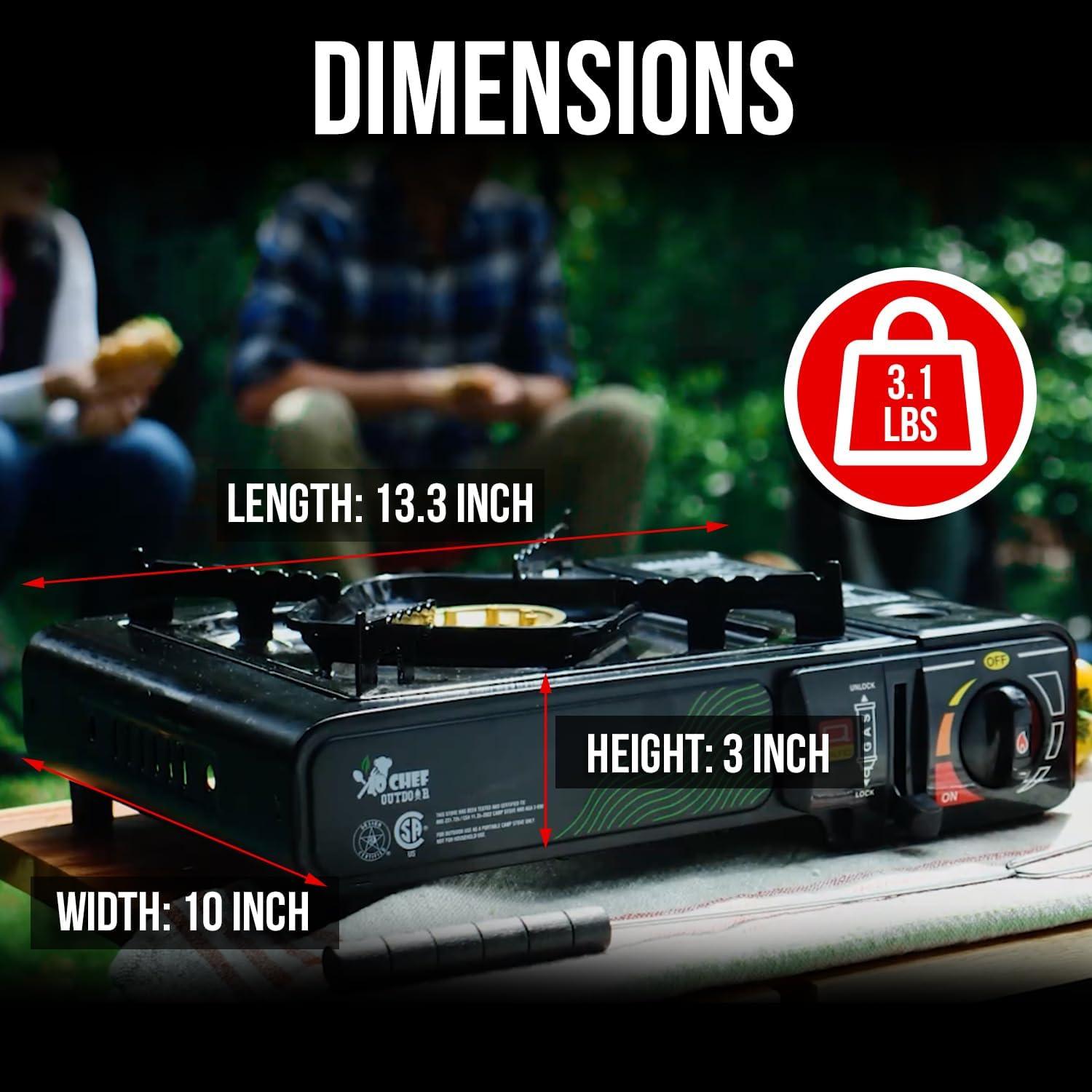 Estufa de Camping JoChef Butano 9,500 BTU Portátil