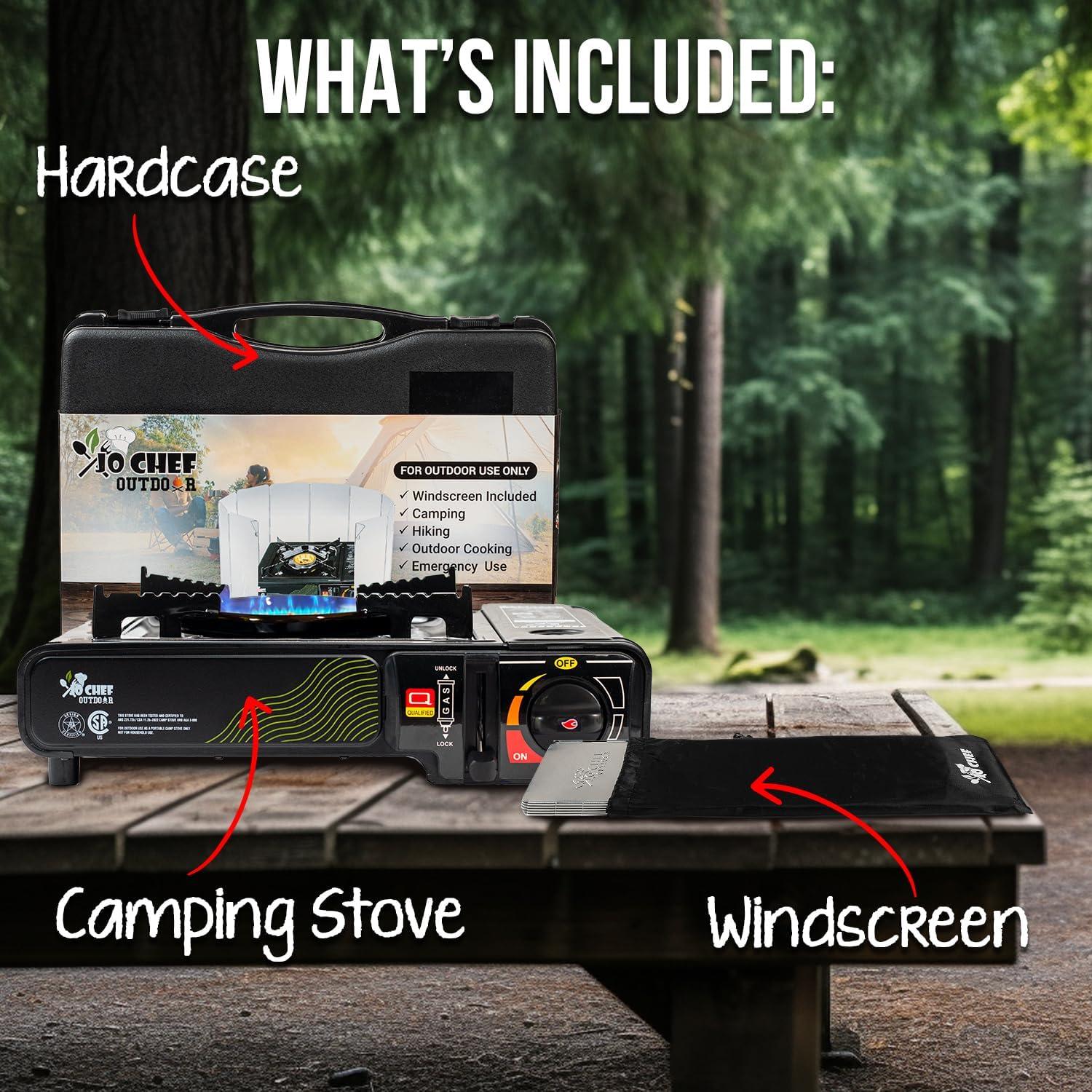 Estufa de Camping JoChef Butano 9,500 BTU Portátil