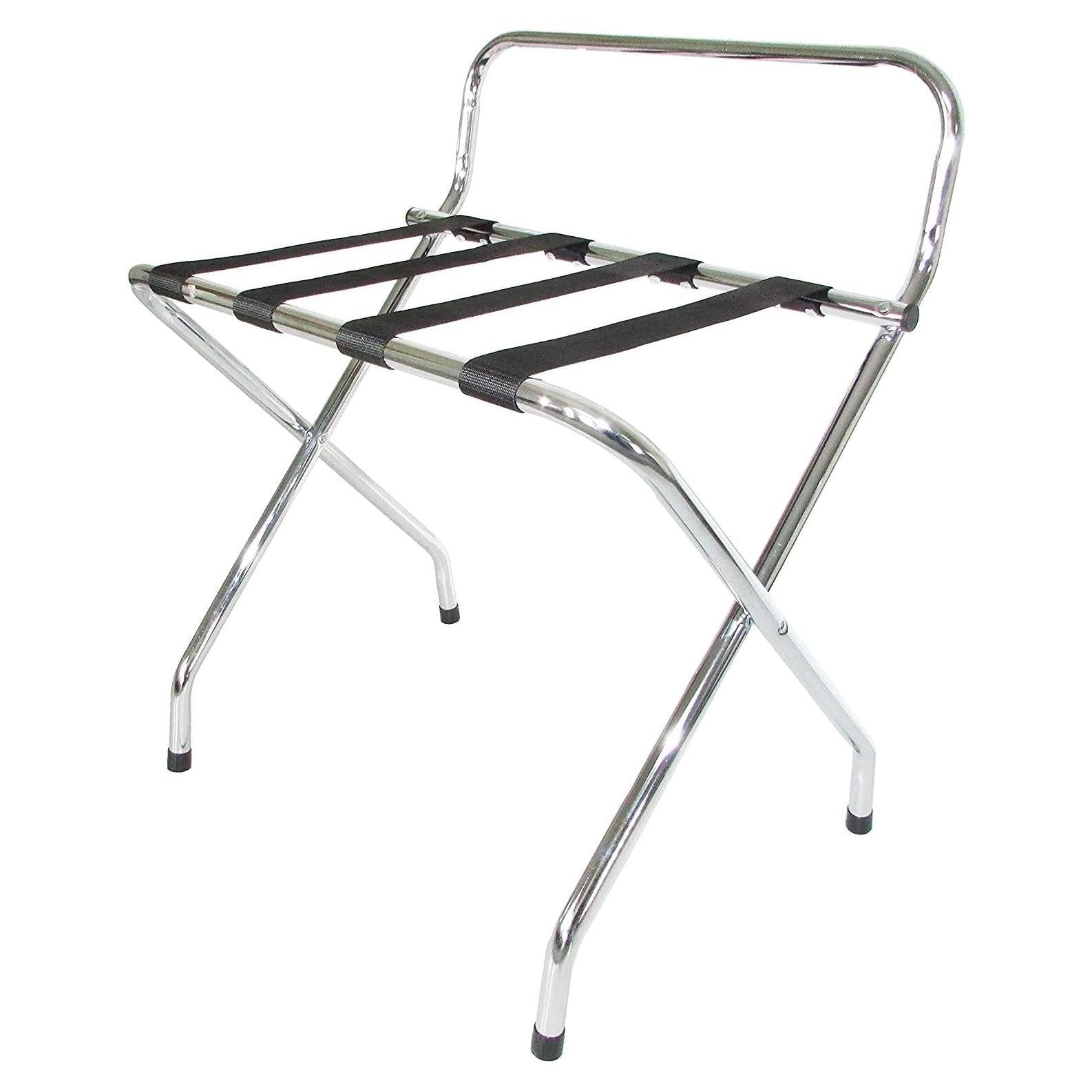 Estante para Equipaje USTECH 1 Nivel Respaldo Alto Cromo 50x56x40cm