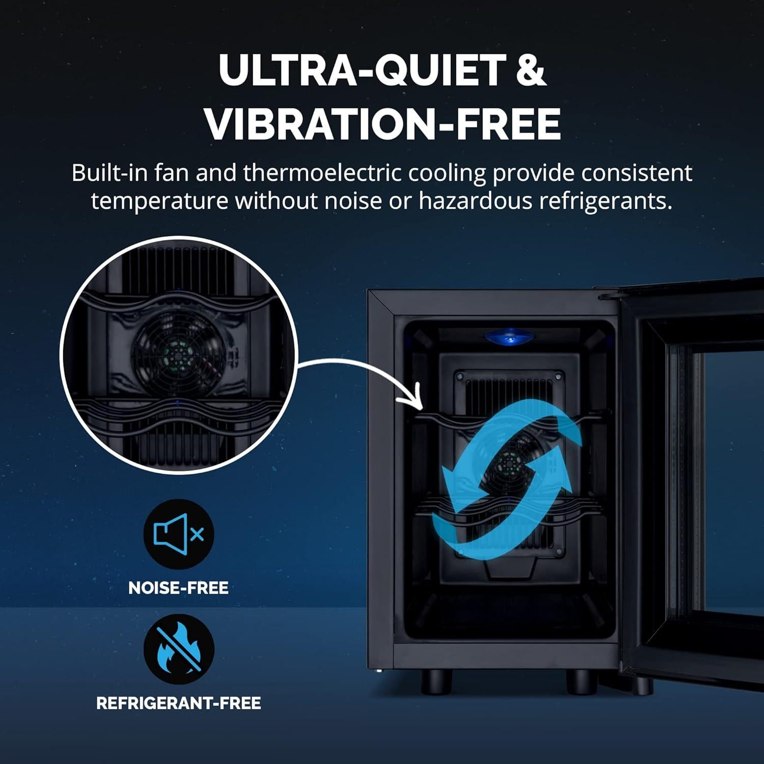 Frigorífico de Vino Newair Shadow-T para 6 Botellas Compacto