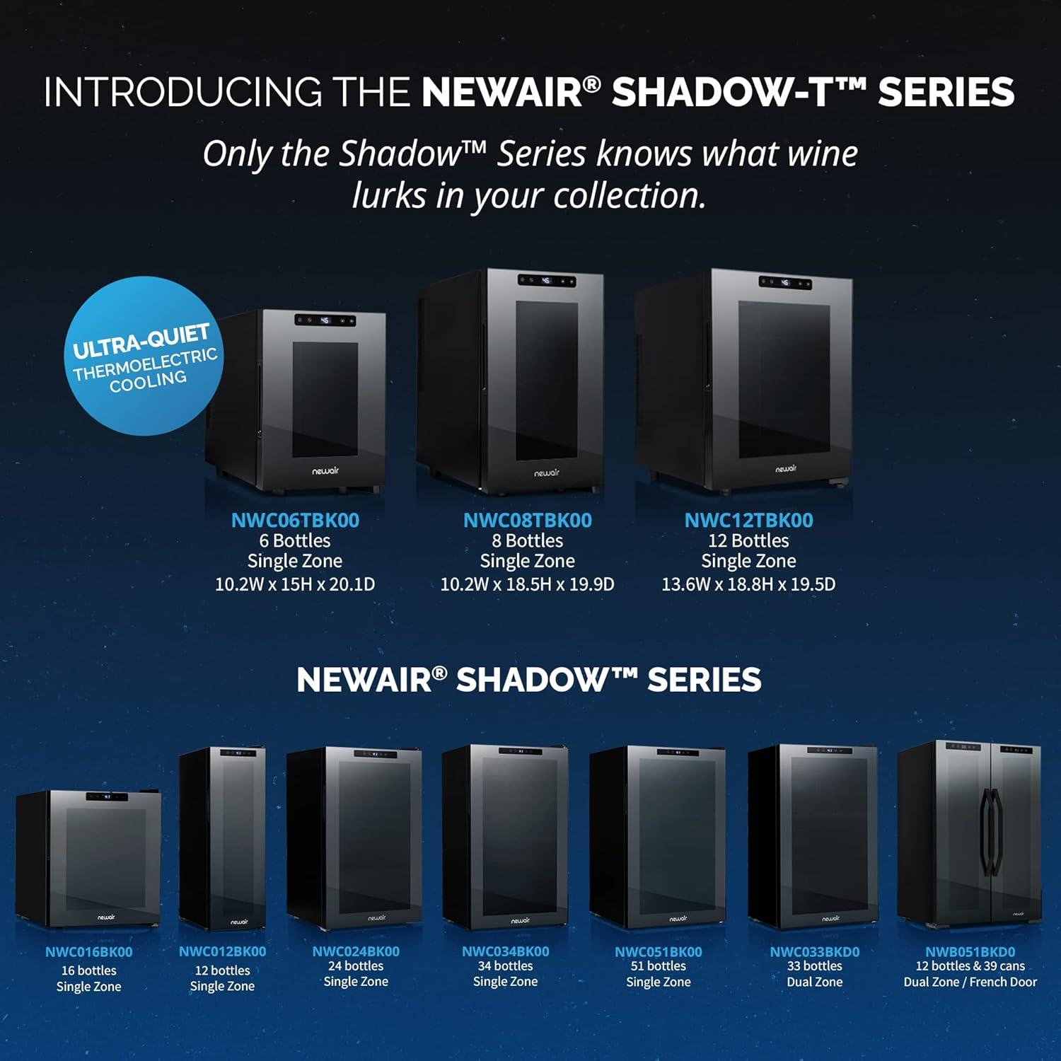 Frigorífico de Vino Newair Shadow-T para 6 Botellas Compacto
