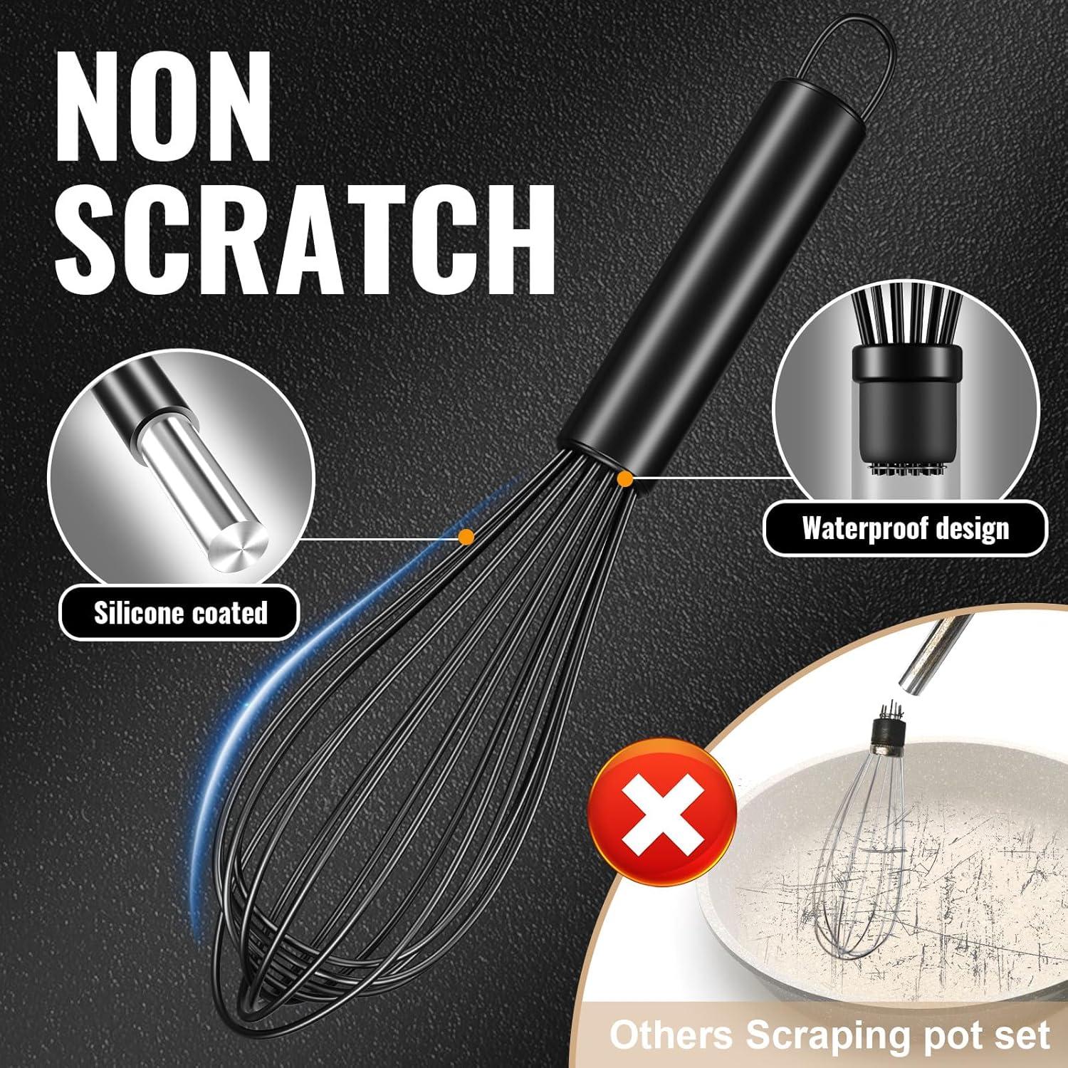 Batidor de Silicona Maxjoy 27.94 cm Resistente al Calor Negro