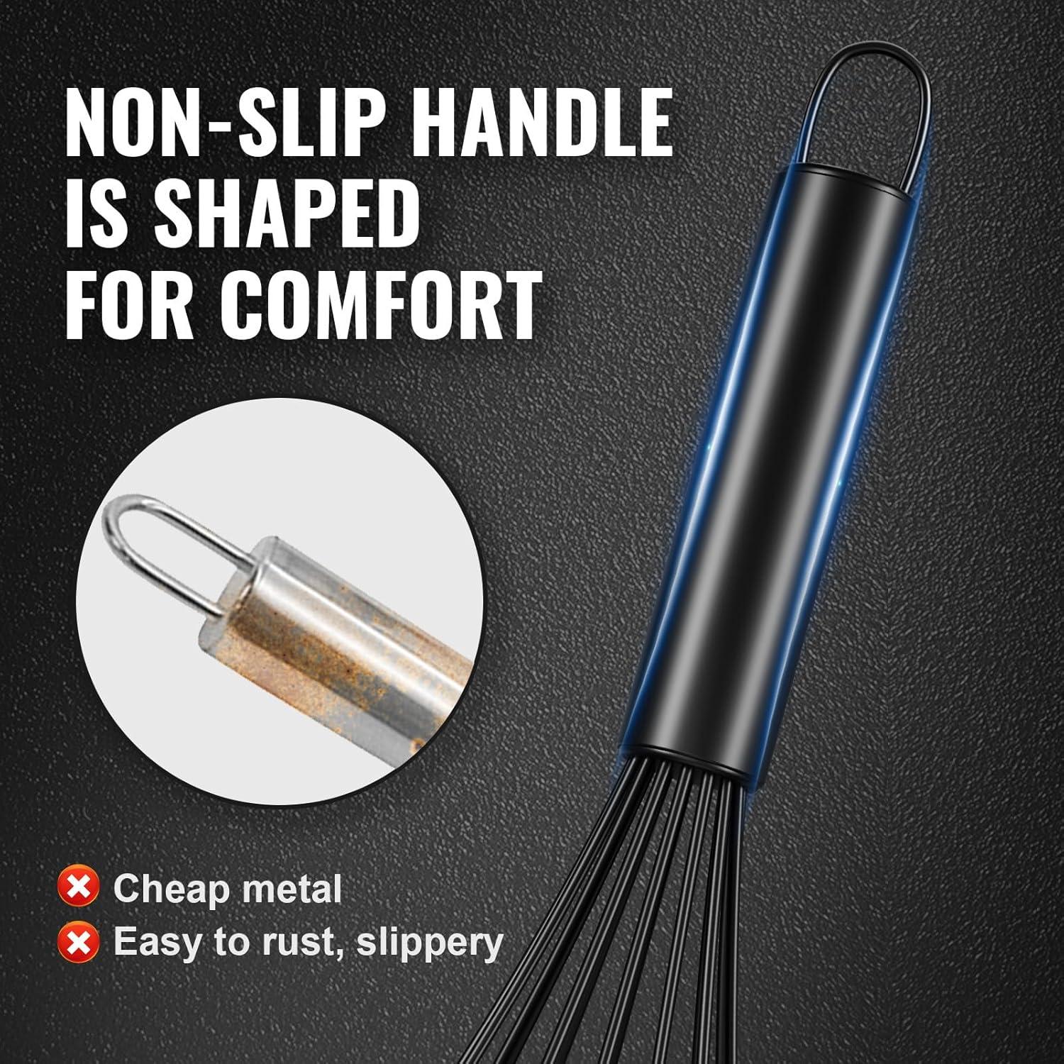 Batidor de Silicona Maxjoy 27.94 cm Resistente al Calor Negro