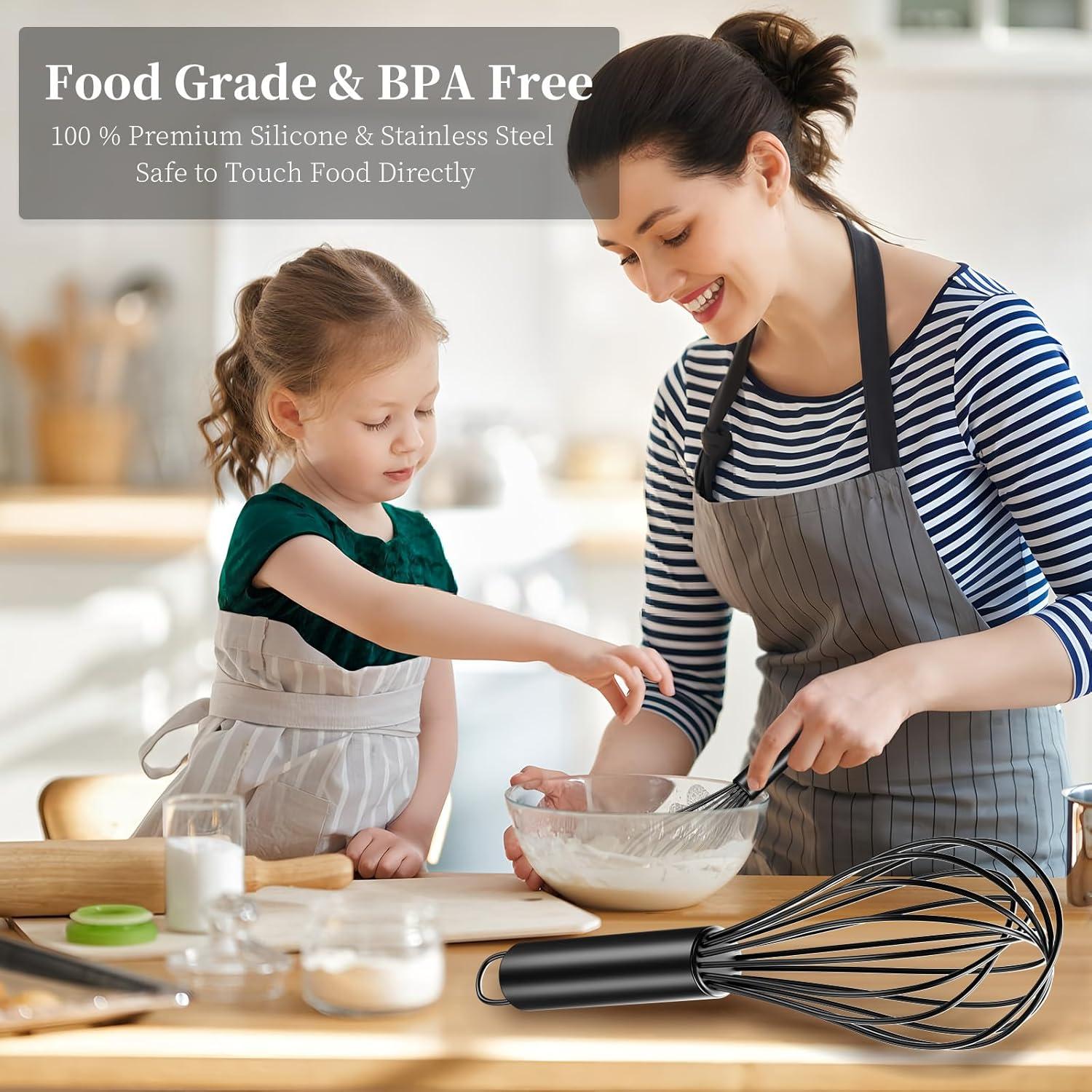 Batidor de Silicona Maxjoy 27.94 cm Resistente al Calor Negro