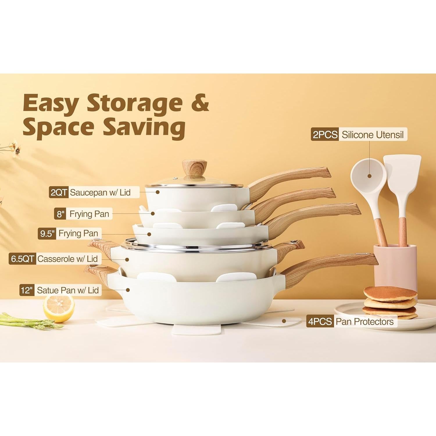 Juego de Utensilios de Cocina SENSARTE 14 Piezas Cerámica