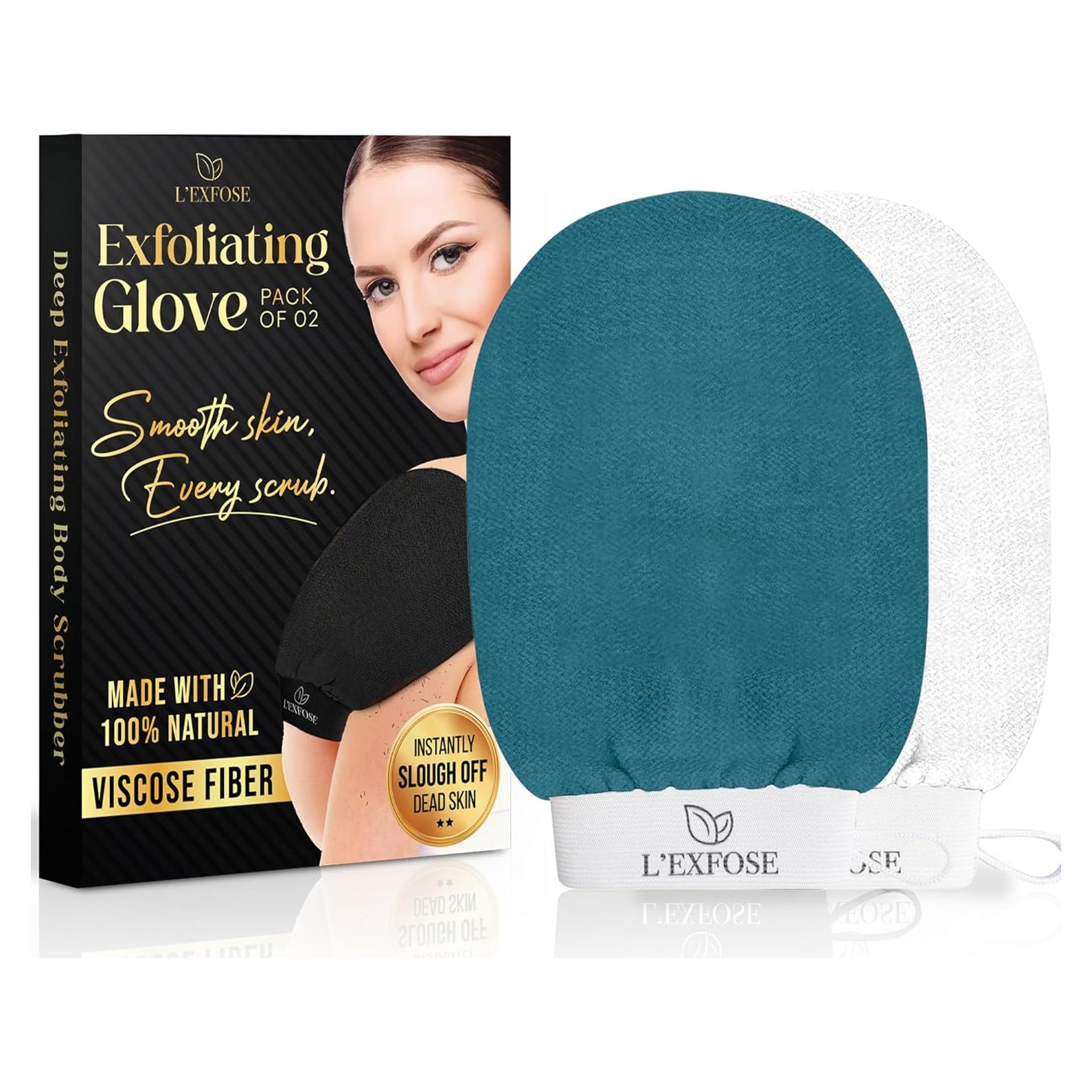 Guante Exfoliante Kessa L'Exfose - Ducha, 2 Unidades, 22x15 cm