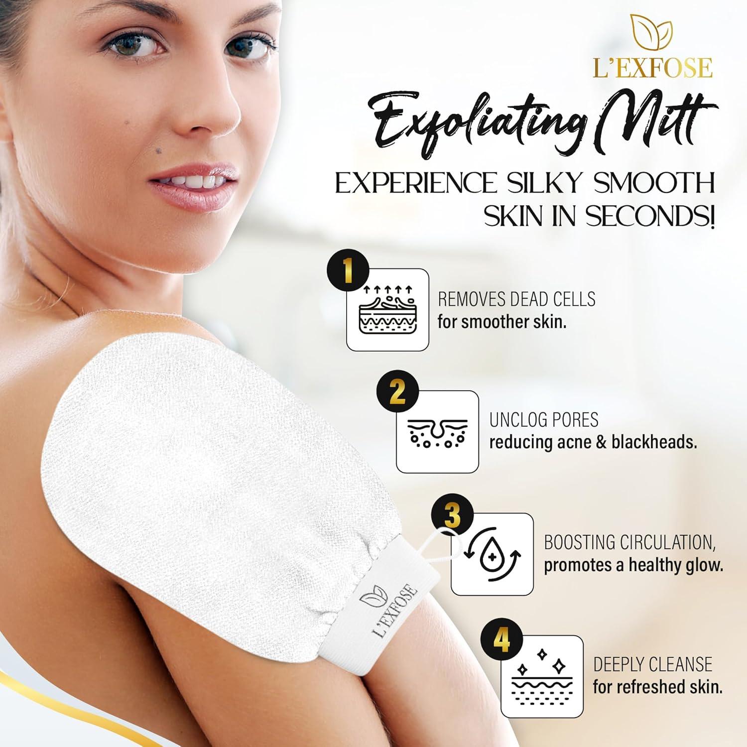 Guante Exfoliante Kessa L'Exfose - Ducha, 2 Unidades, 22x15 cm