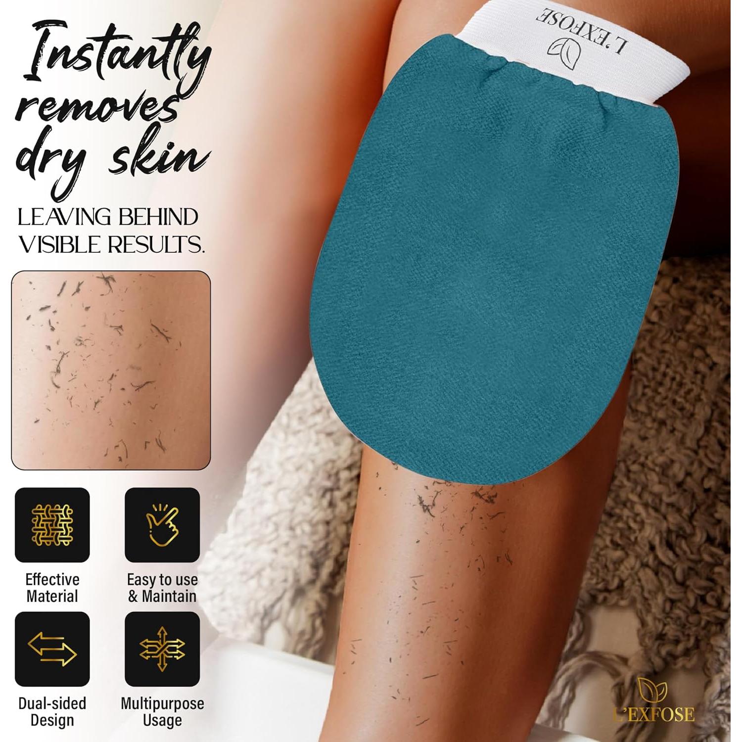 Guante Exfoliante Kessa L'Exfose - Ducha, 2 Unidades, 22x15 cm