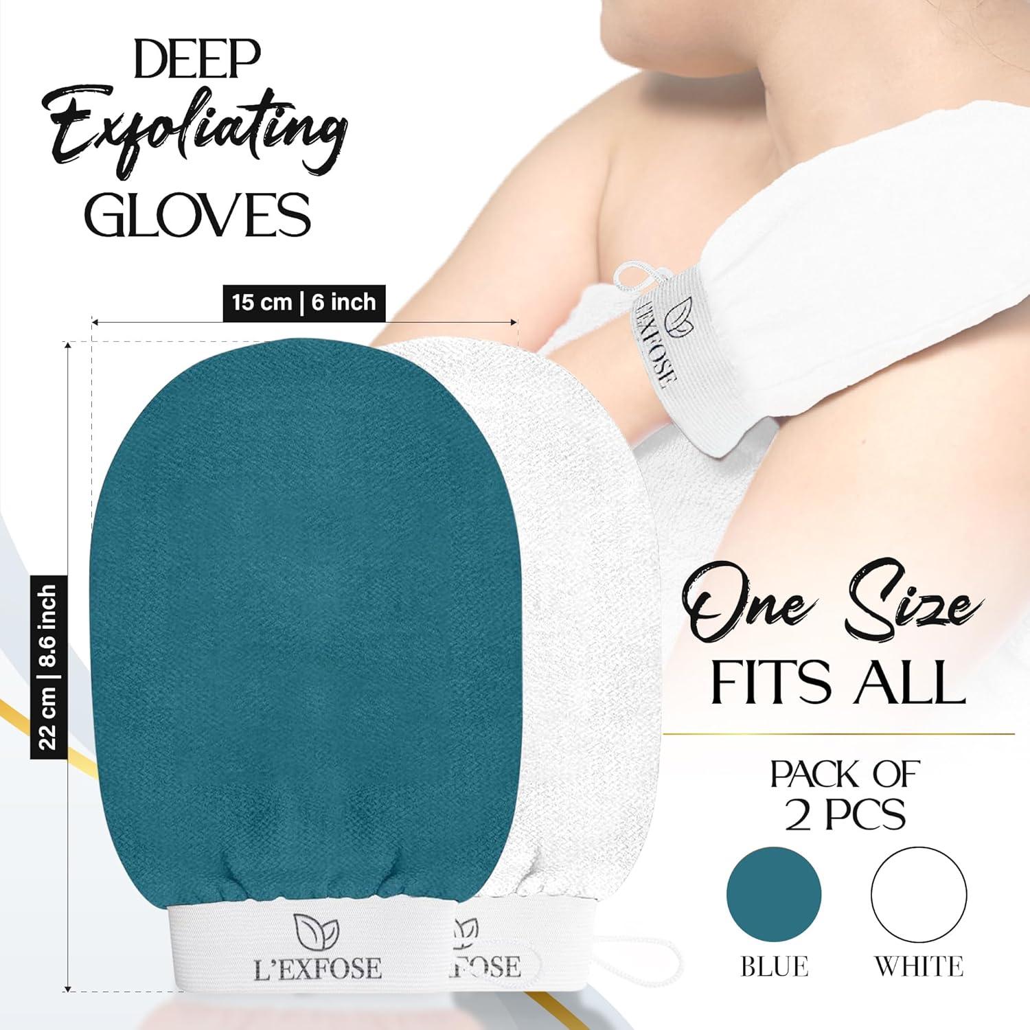 Guante Exfoliante Kessa L'Exfose - Ducha, 2 Unidades, 22x15 cm