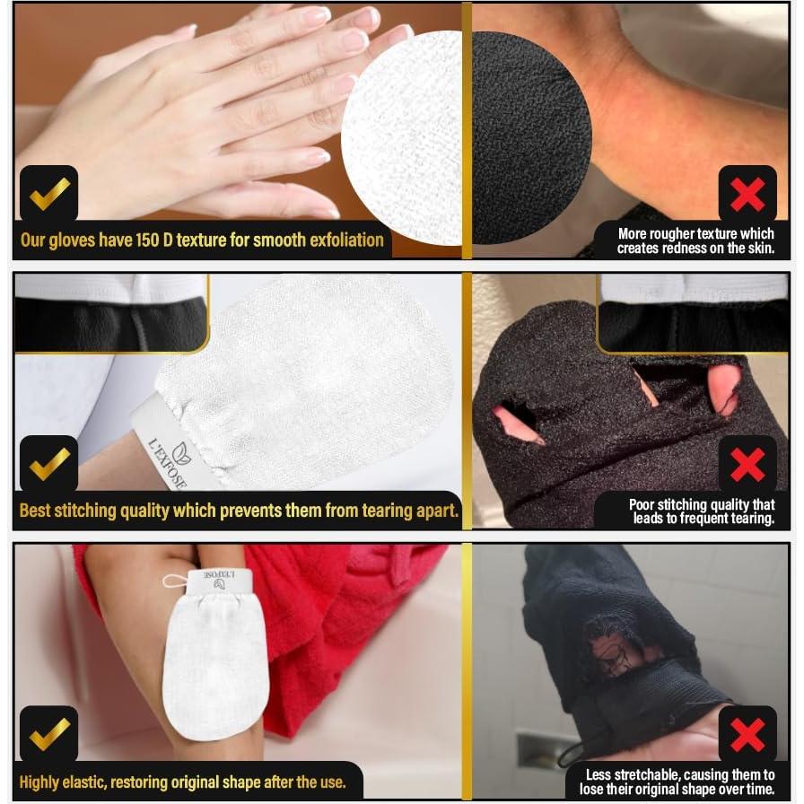 Guante Exfoliante Kessa L'Exfose - Ducha, 2 Unidades, 22x15 cm