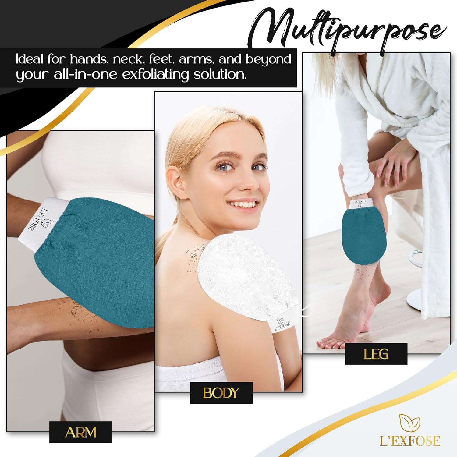 Guante Exfoliante Kessa L'Exfose - Ducha, 2 Unidades, 22x15 cm